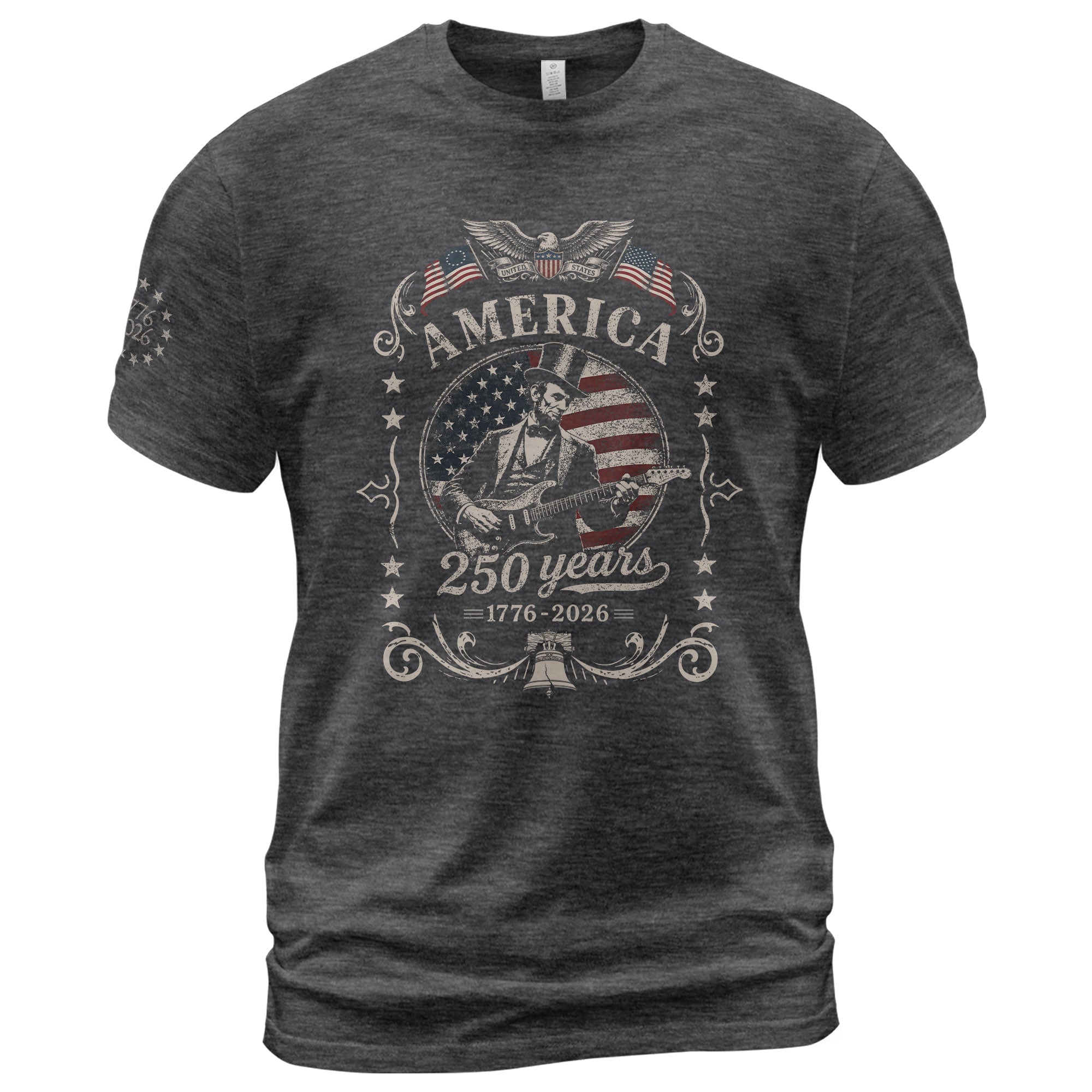 American Eagle Liberty Bell Lincoln Guitar Shirt Vintage 1776 2026 Patriotic Us Flag
