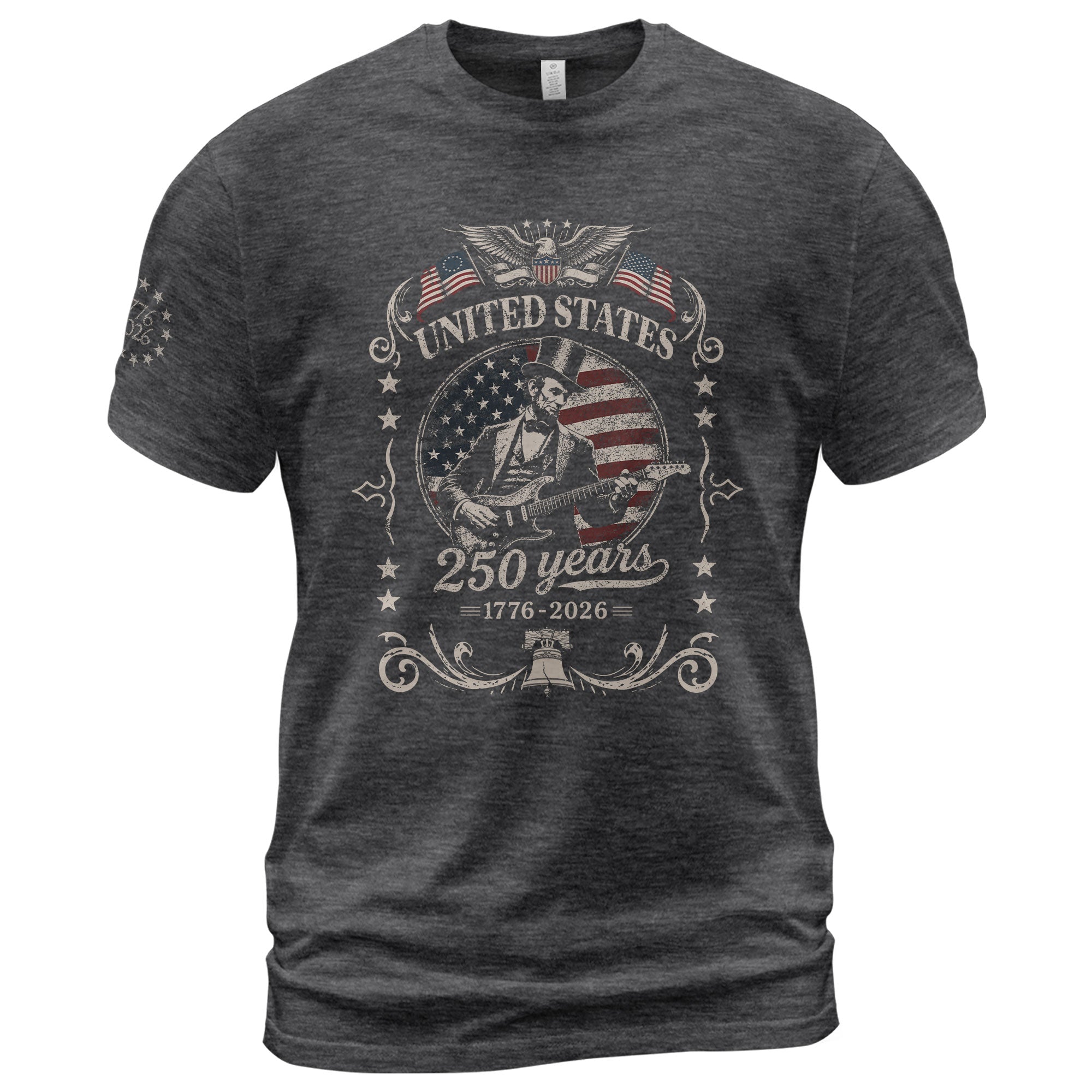 American Eagle Liberty Bell Lincoln Guitar Shirt Vintage 1776 2026 Patriotic Us Flag