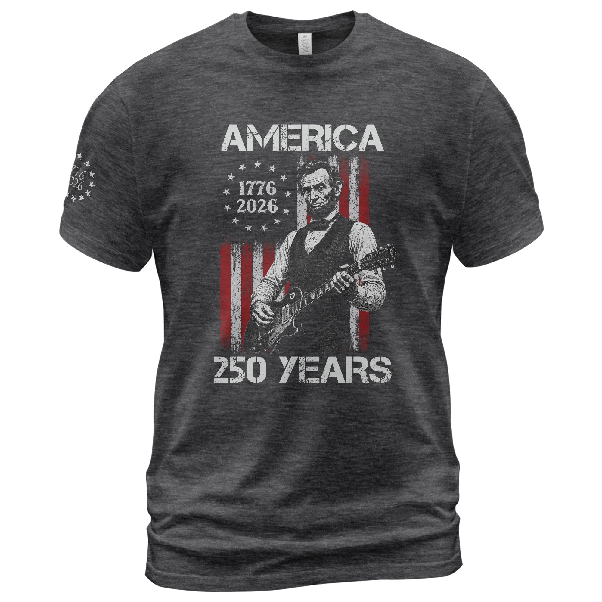 Betsy Ross Flag Lincoln Guitar Shirt Vintage 1776 2026 Patriotic US Flag 250 Years Tee