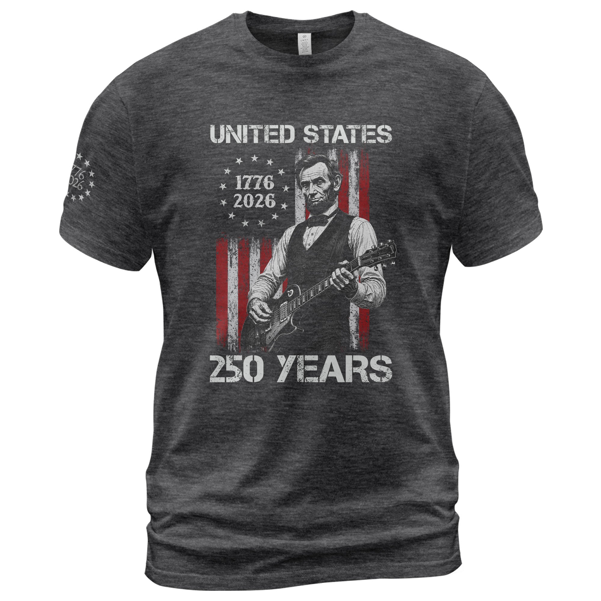 Betsy Ross Flag Lincoln Guitar Shirt Vintage 1776 2026 Patriotic US Flag 250 Years Tee