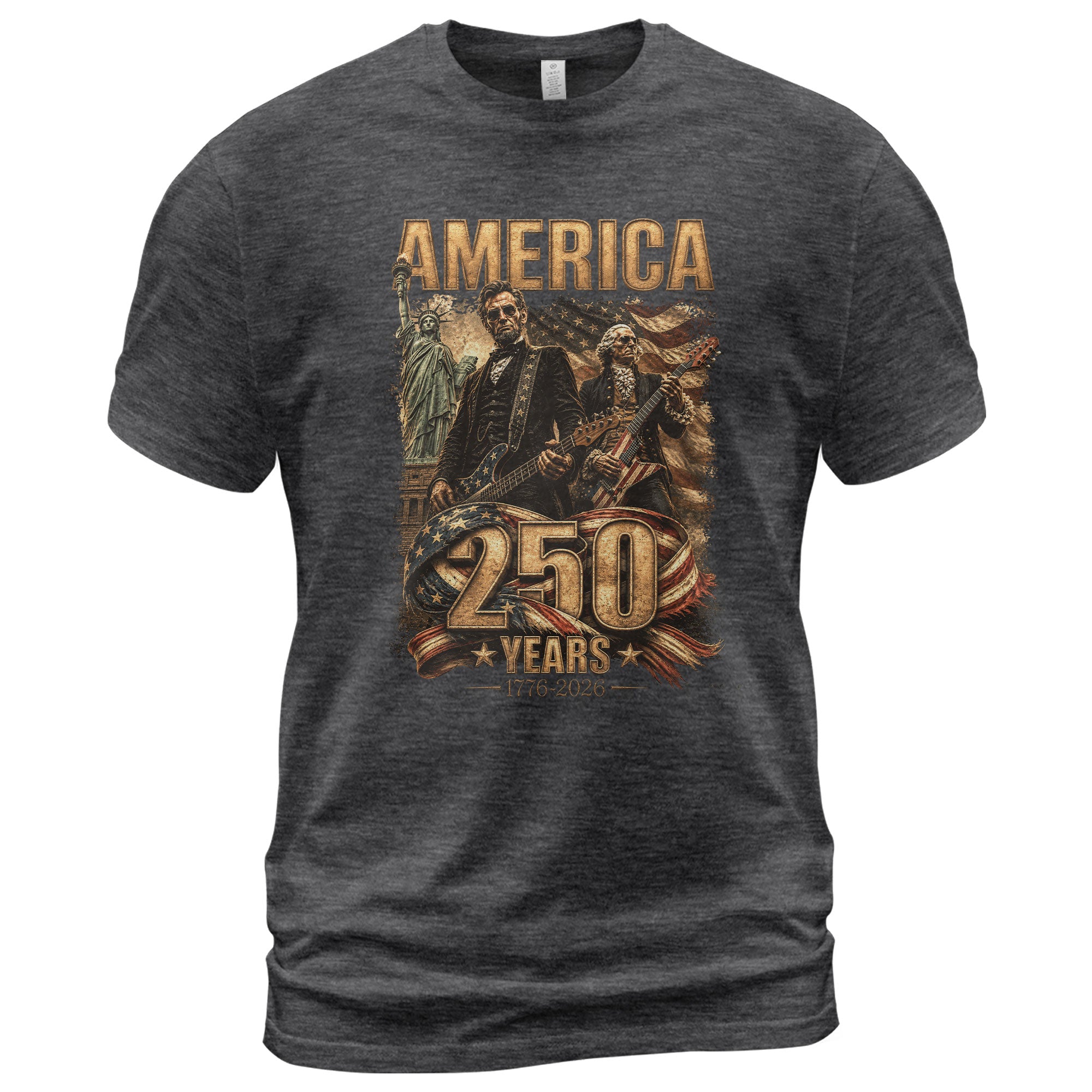 Patriotic America 250 Years Presidents T Shirt Lincoln Washington Graphic Unisex Top