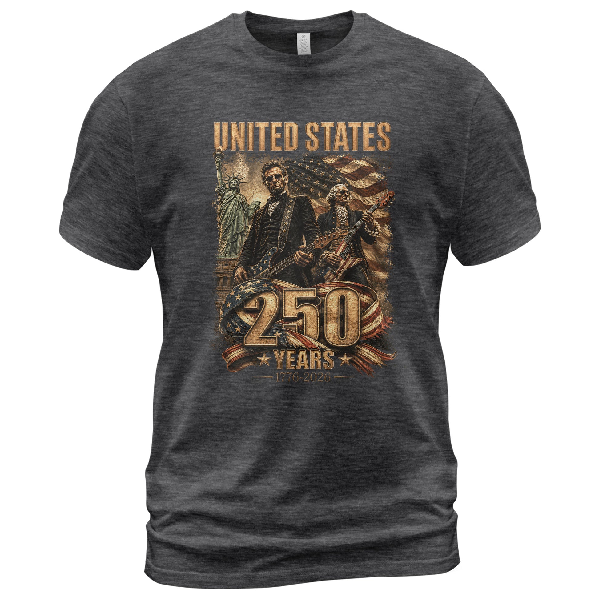Patriotic 1776-2026 Presidents T Shirt - Lincoln Washington Graphic Unisex Top Item - Rust Field Wear