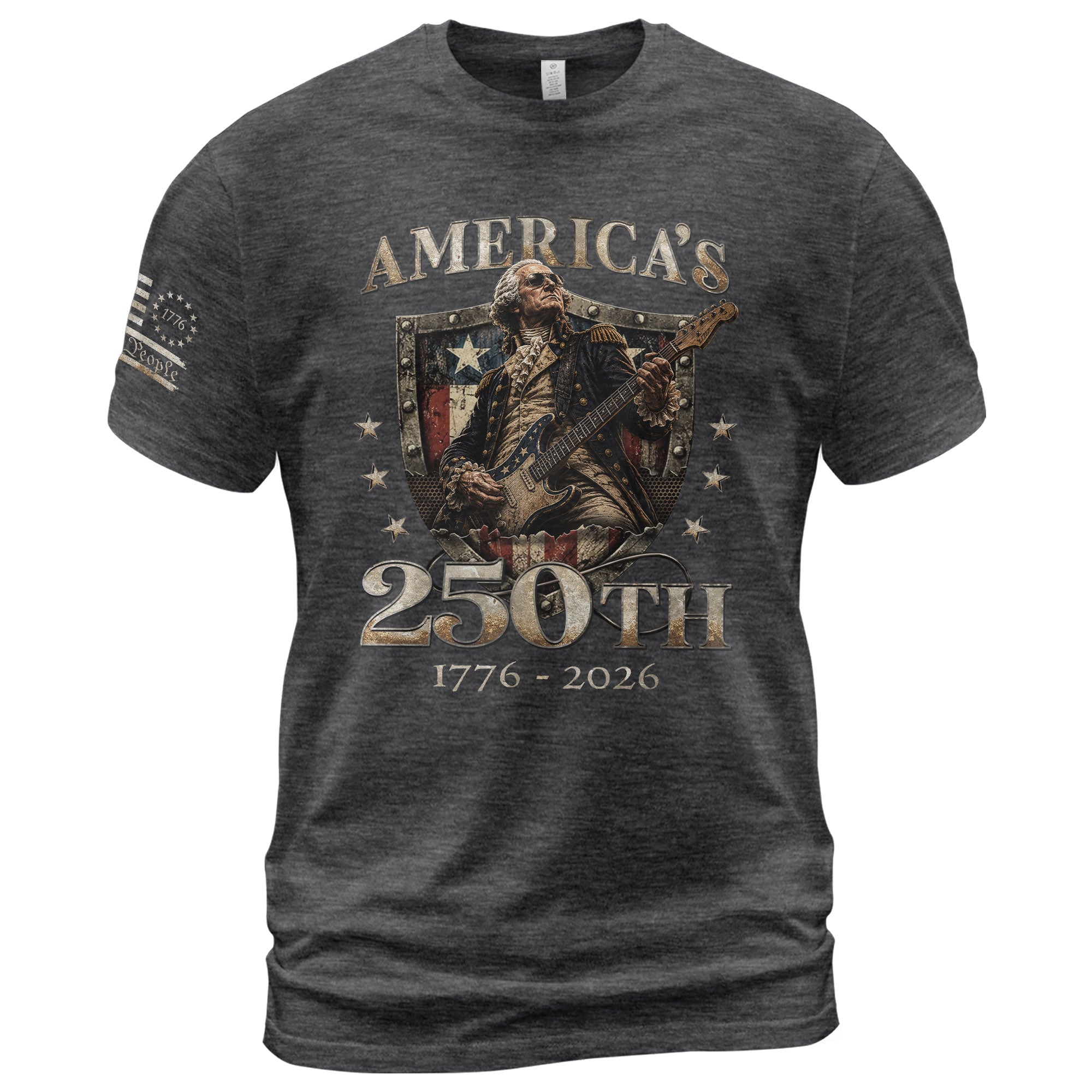 Vintage George Washington Guitar Shirt 1776-2026 Commemorative Graphic Tee Patriotic Style