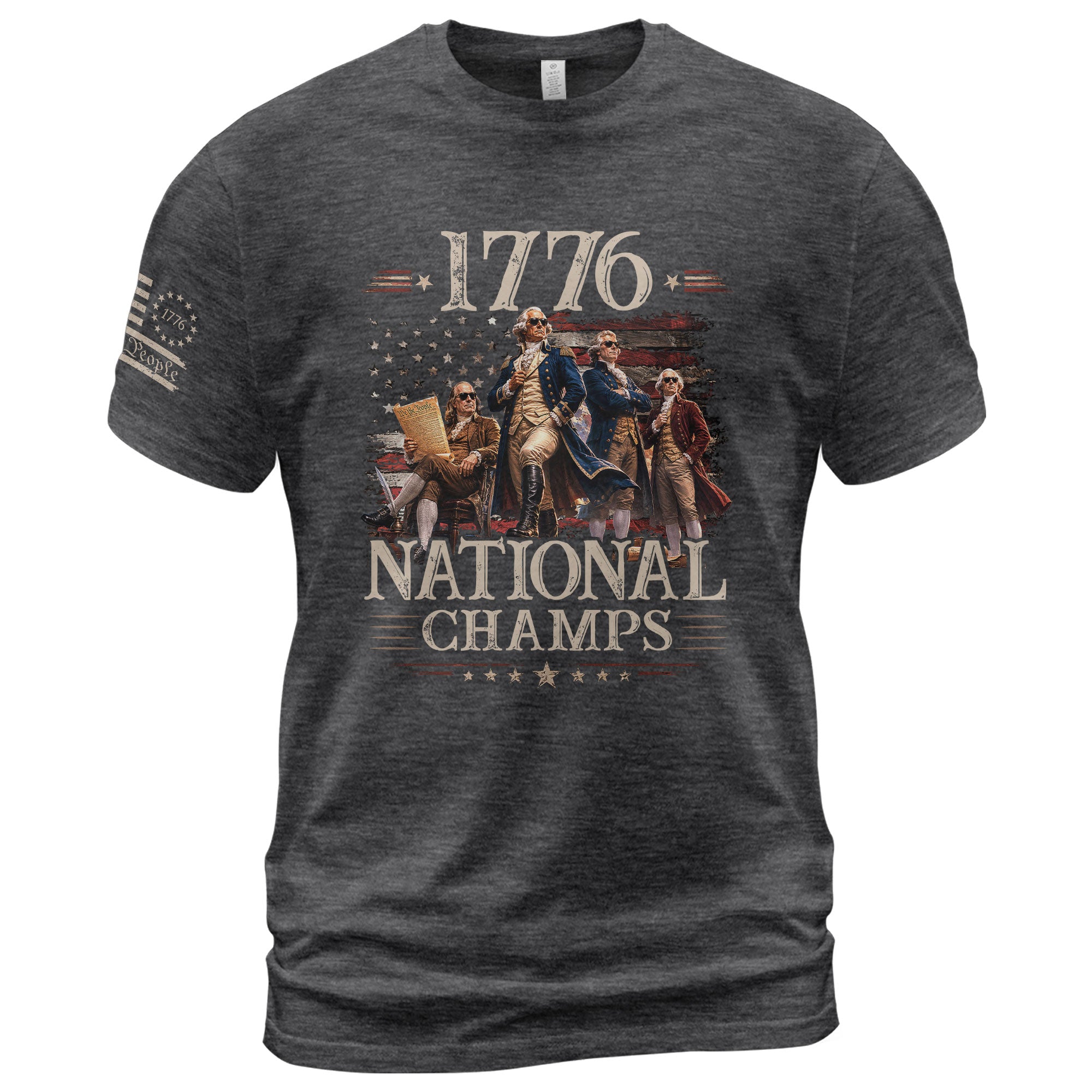 1776 National Champs Shirt Retro Independence Day Men American Pride Graphic Tee