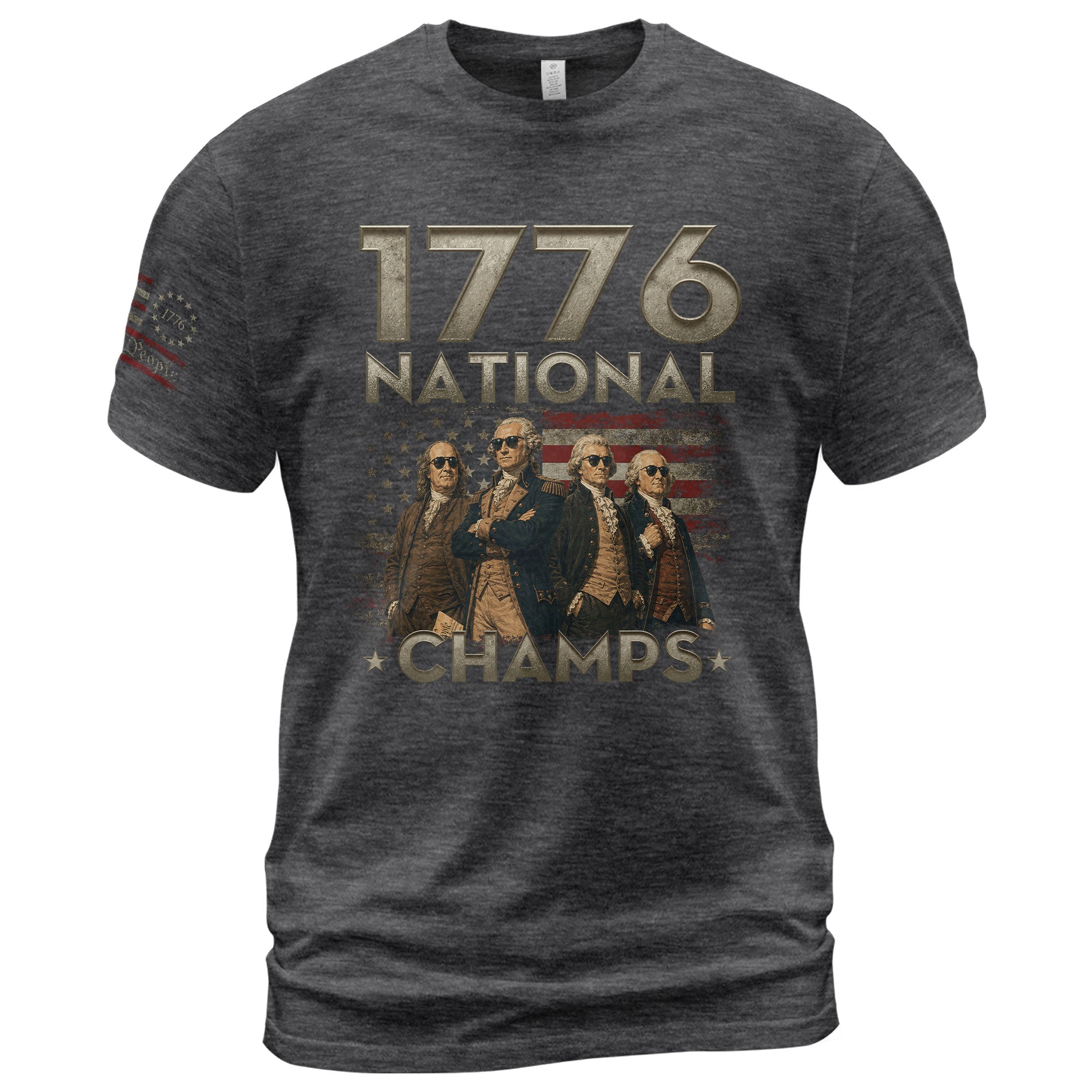 1776 National Champs Shirt Retro Independence Day American Pride Men Cool Graphic Tee