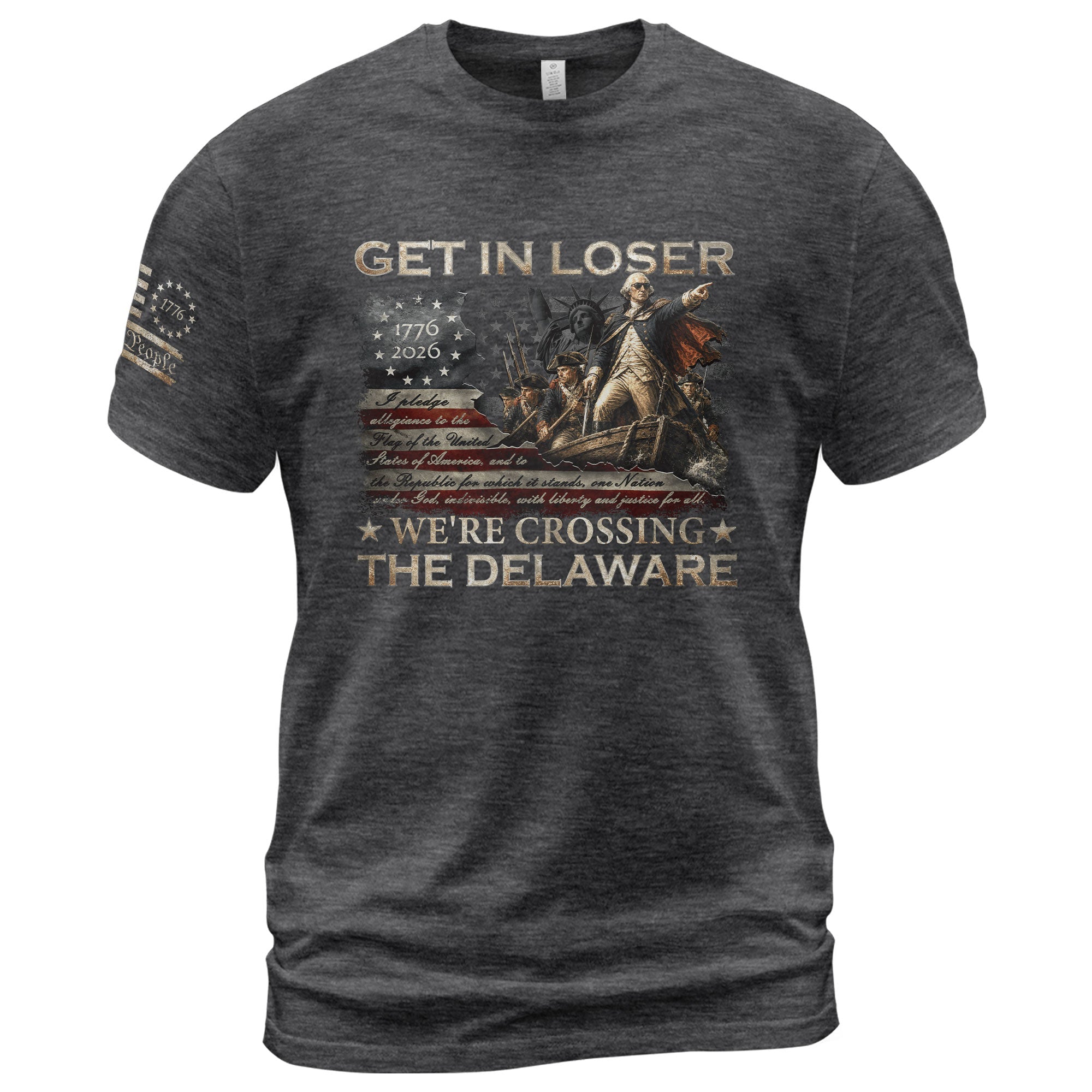 The Delaware Crossing Patriotic Tee - Historic 1776-2026 Commemorative Cotton Apparel