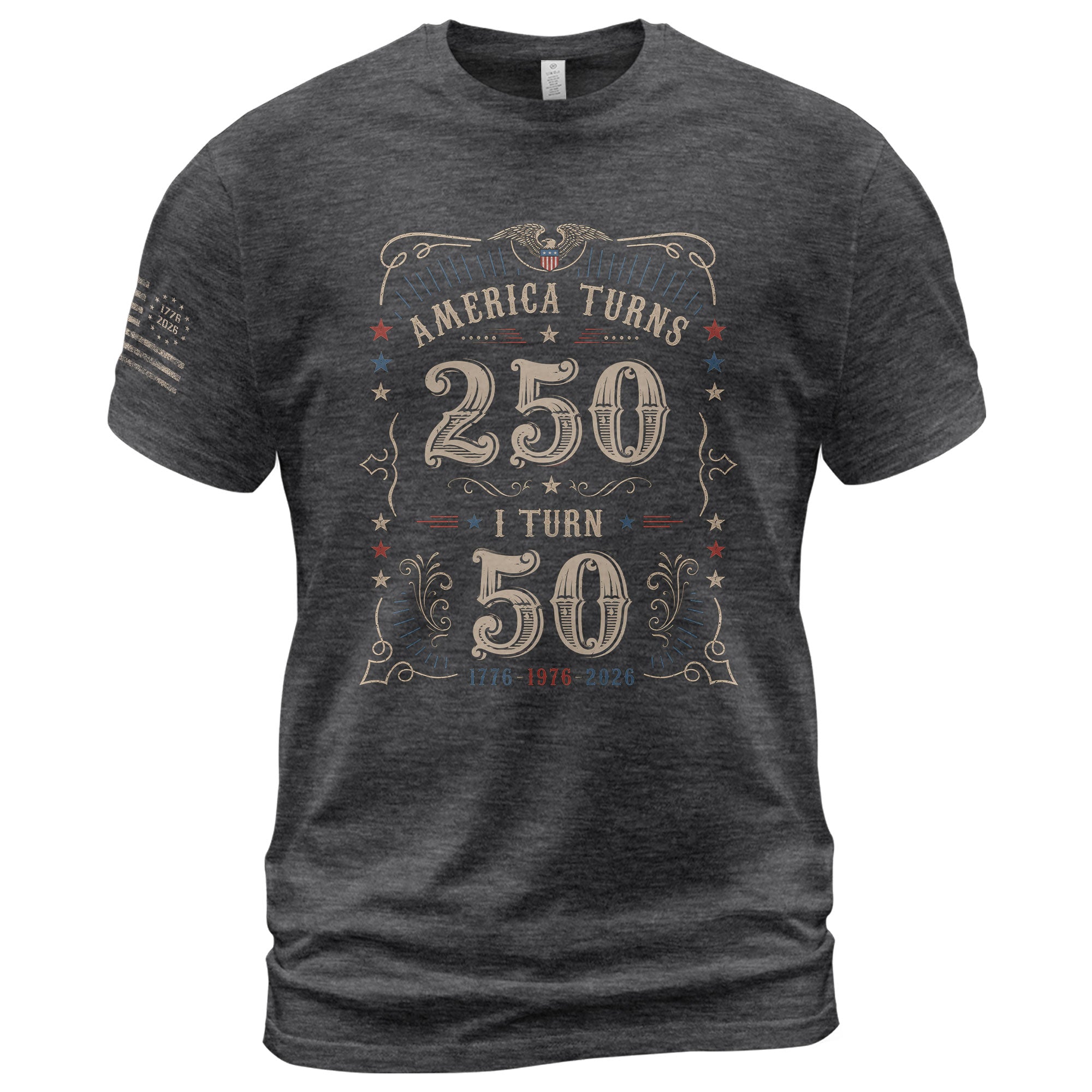 50 Year Legacy Graphic Tee - Commemorating 250 Years of History 1776-2026 Shirt Style