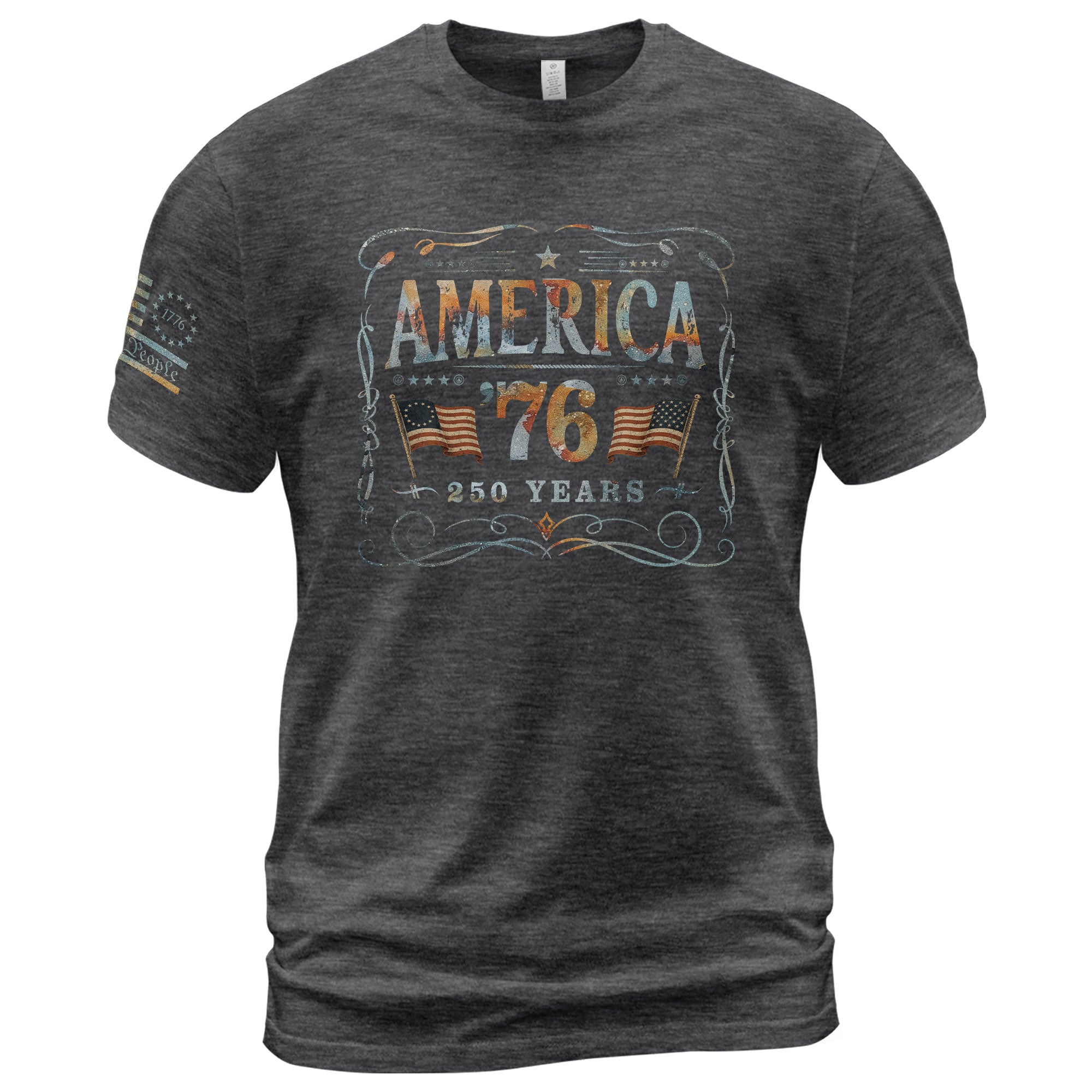 American Pride 76 T-Shirt Vintage Patriotic Graphic Design Casual Birthday Gift
