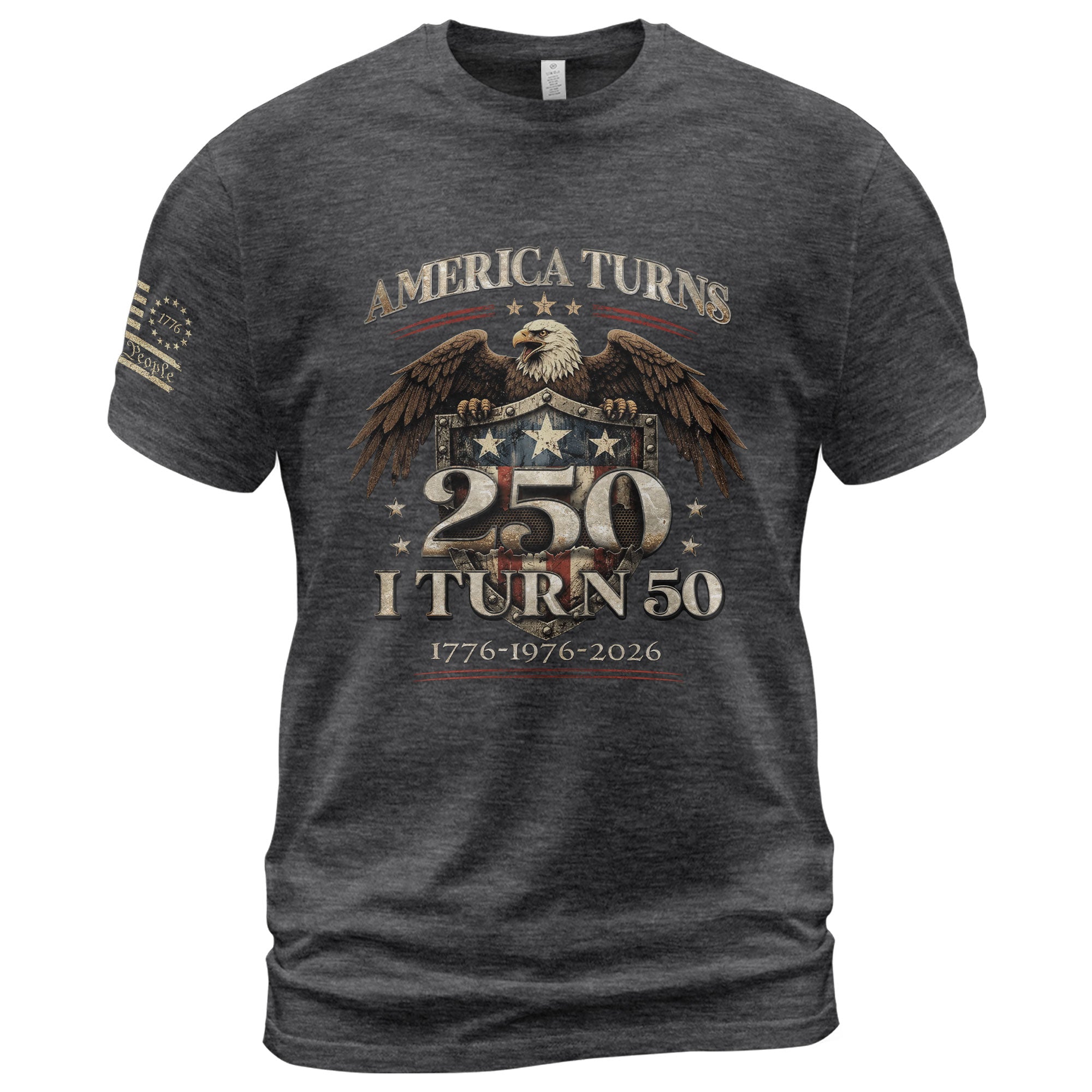 50th Birthday T-Shirt 1976 Vintage Eagle Graphic Tee Patriotic Gift for Men Women 2026