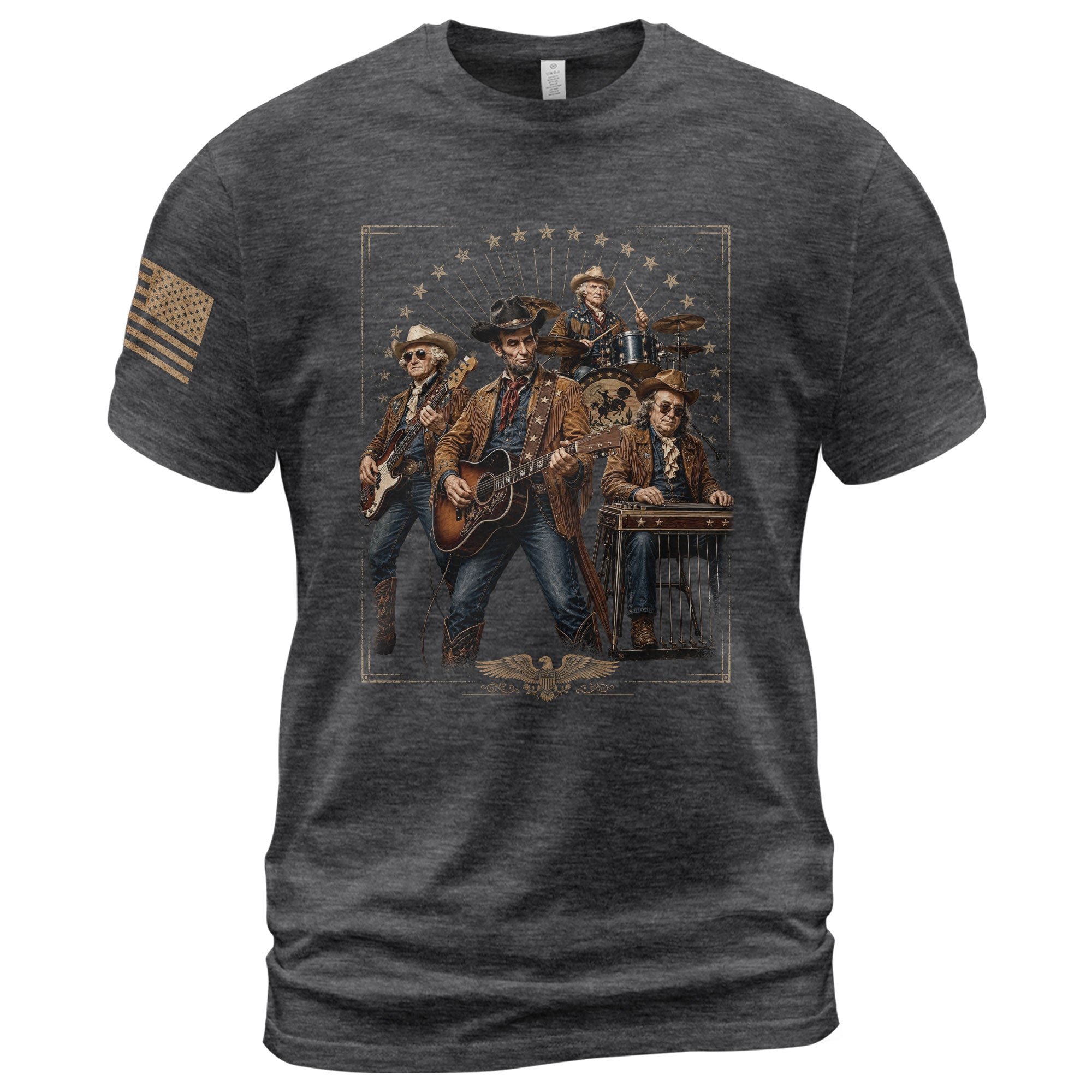 Patriotic Abraham Lincoln Country Band Tee - Vintage Historical Graphic Apparel