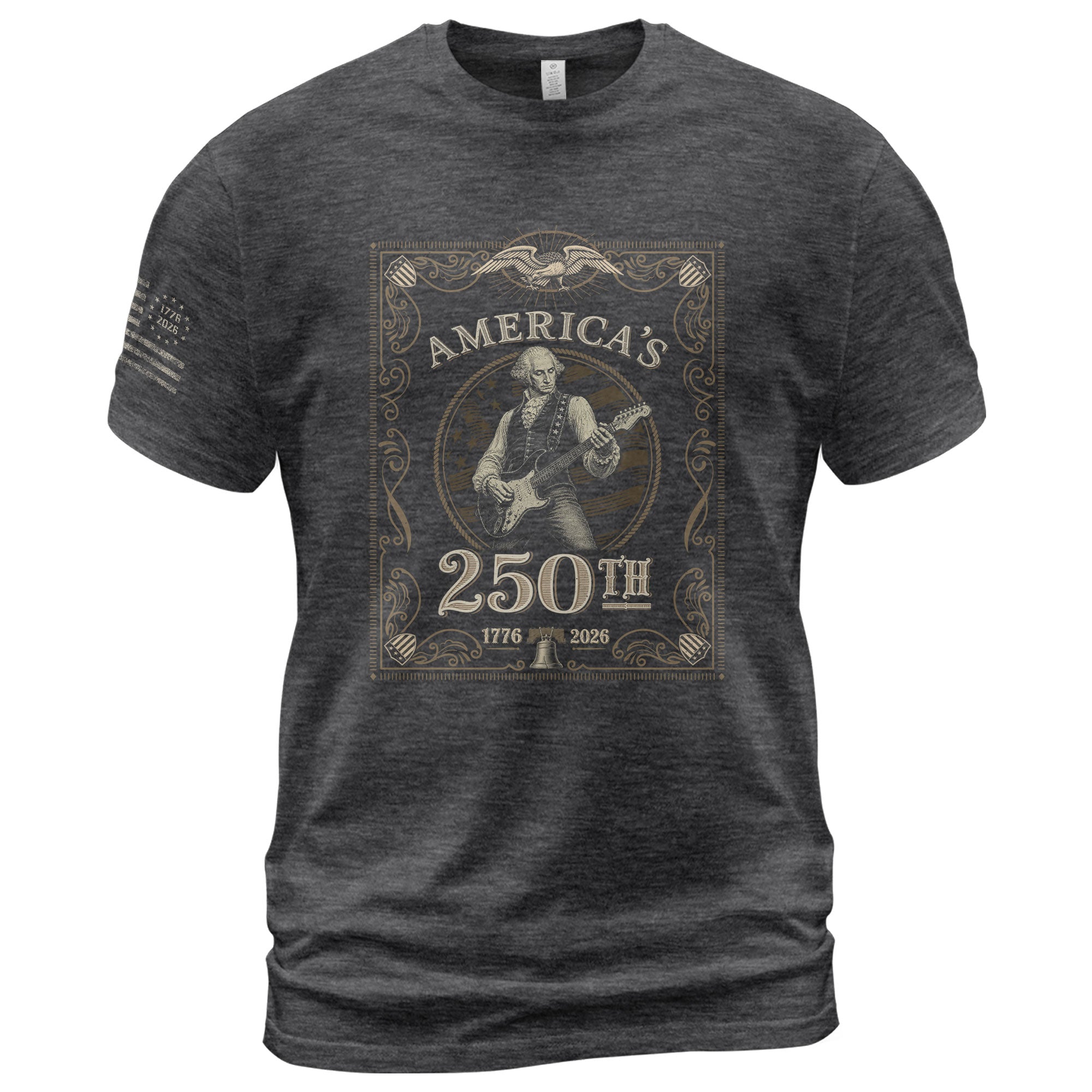 George Washington Playing Guitar 250 Years Patriotic Independence Day 2D Shirt