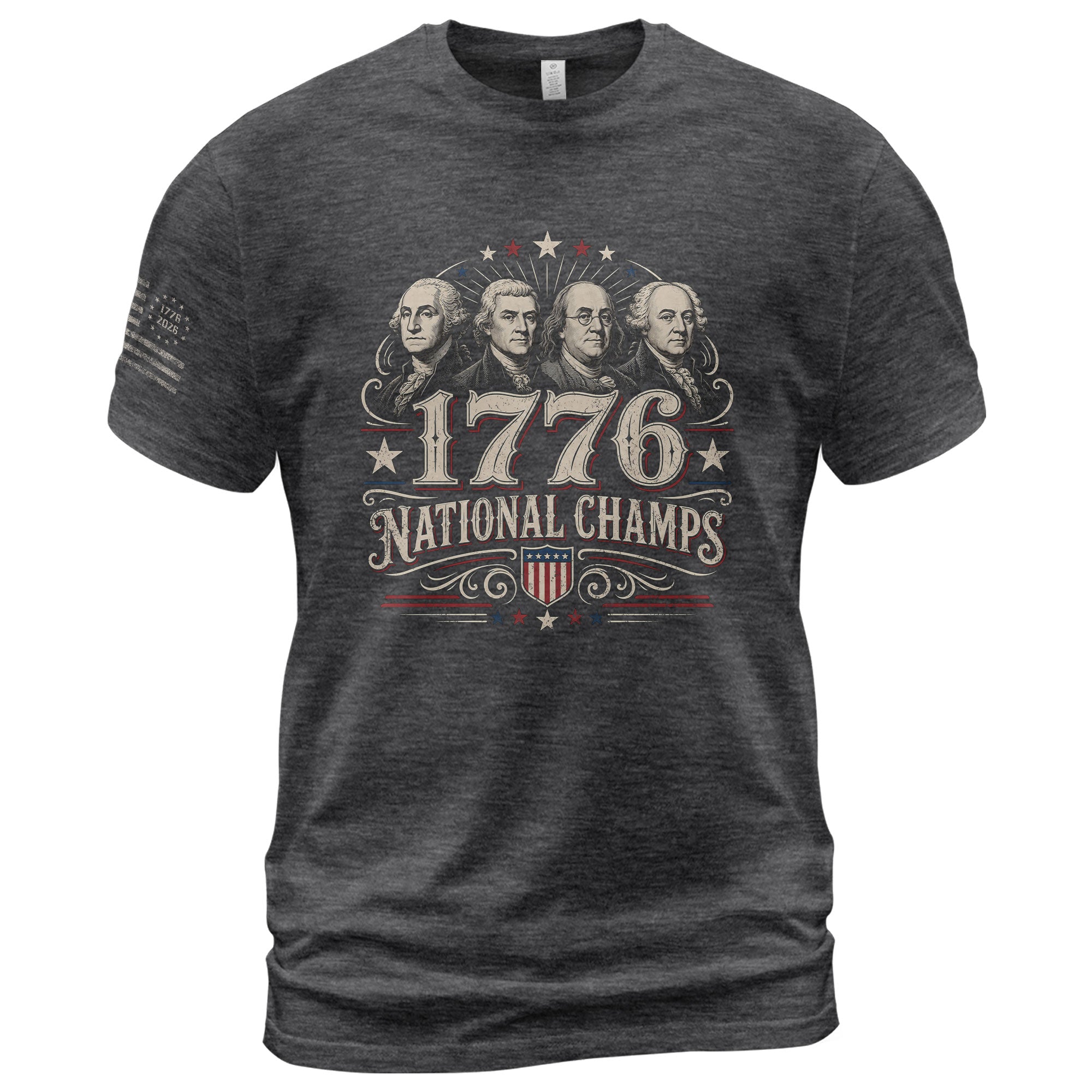 American History Graphic T-Shirt - 1776 National Champs Founding Fathers Design