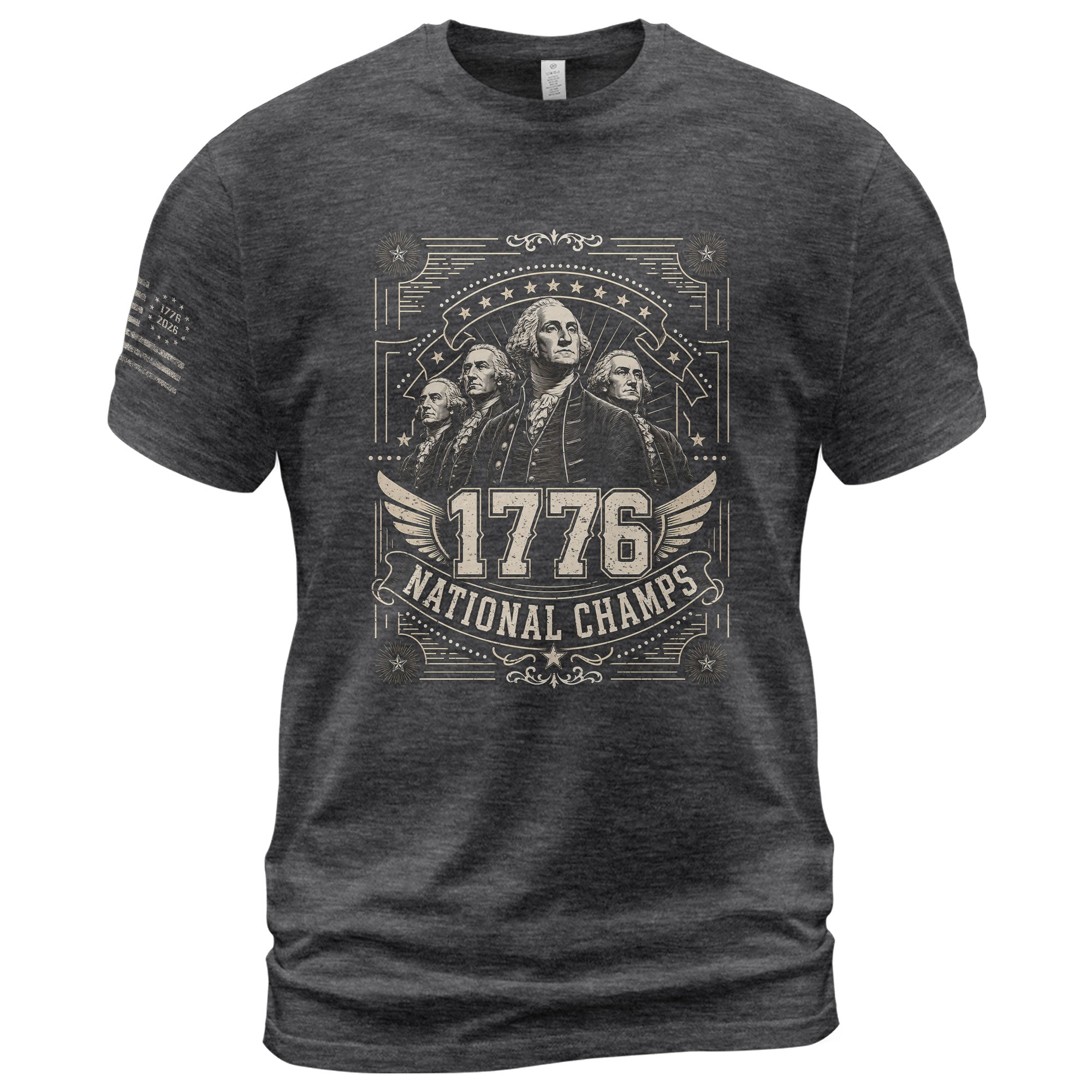 Patriotic 1776 National Champs T-Shirt - Vintage Style Founding Fathers Apparel Design