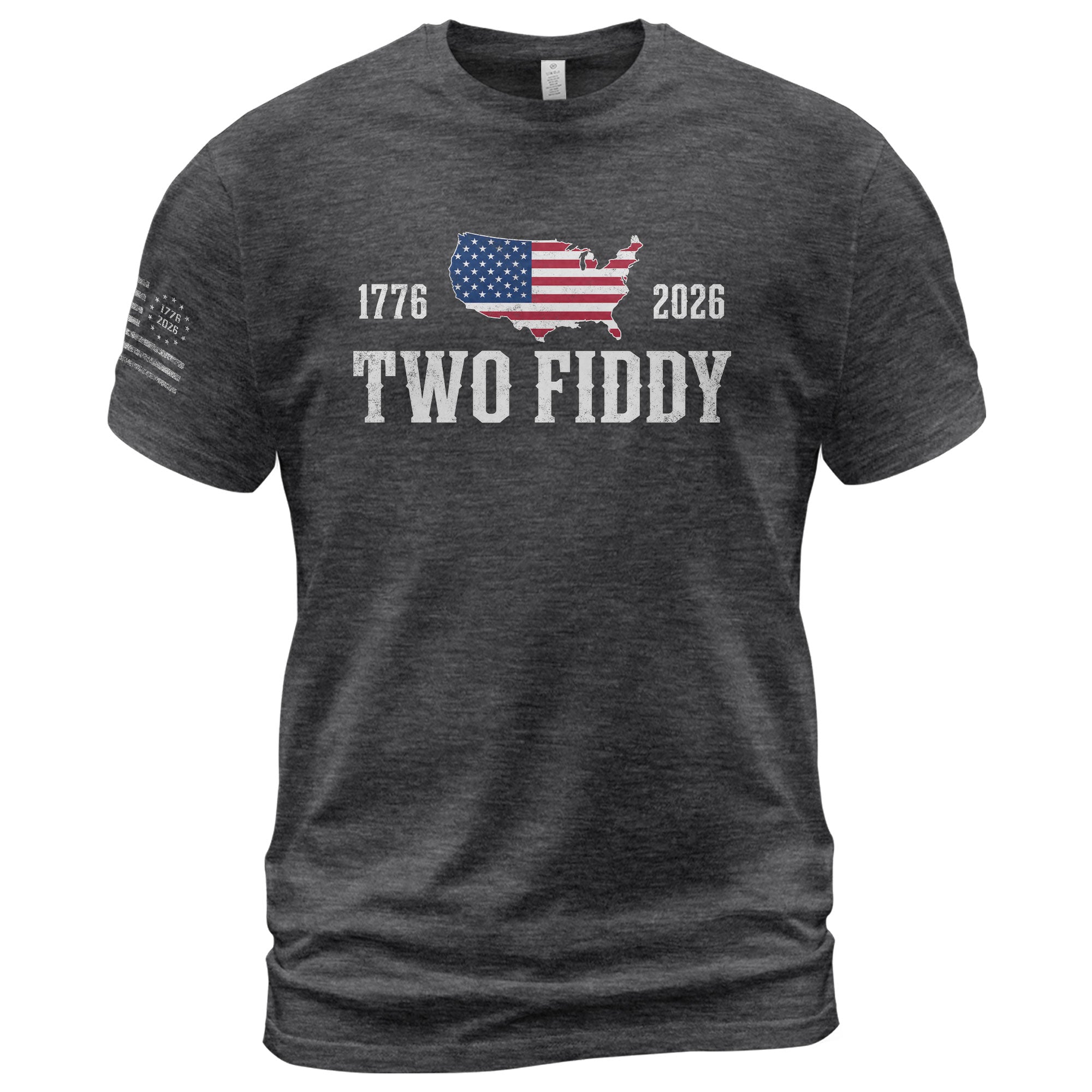 Patriotic Two Fiddy 1776-2026 Map Design - Classic American Anniversary Graphic Tee