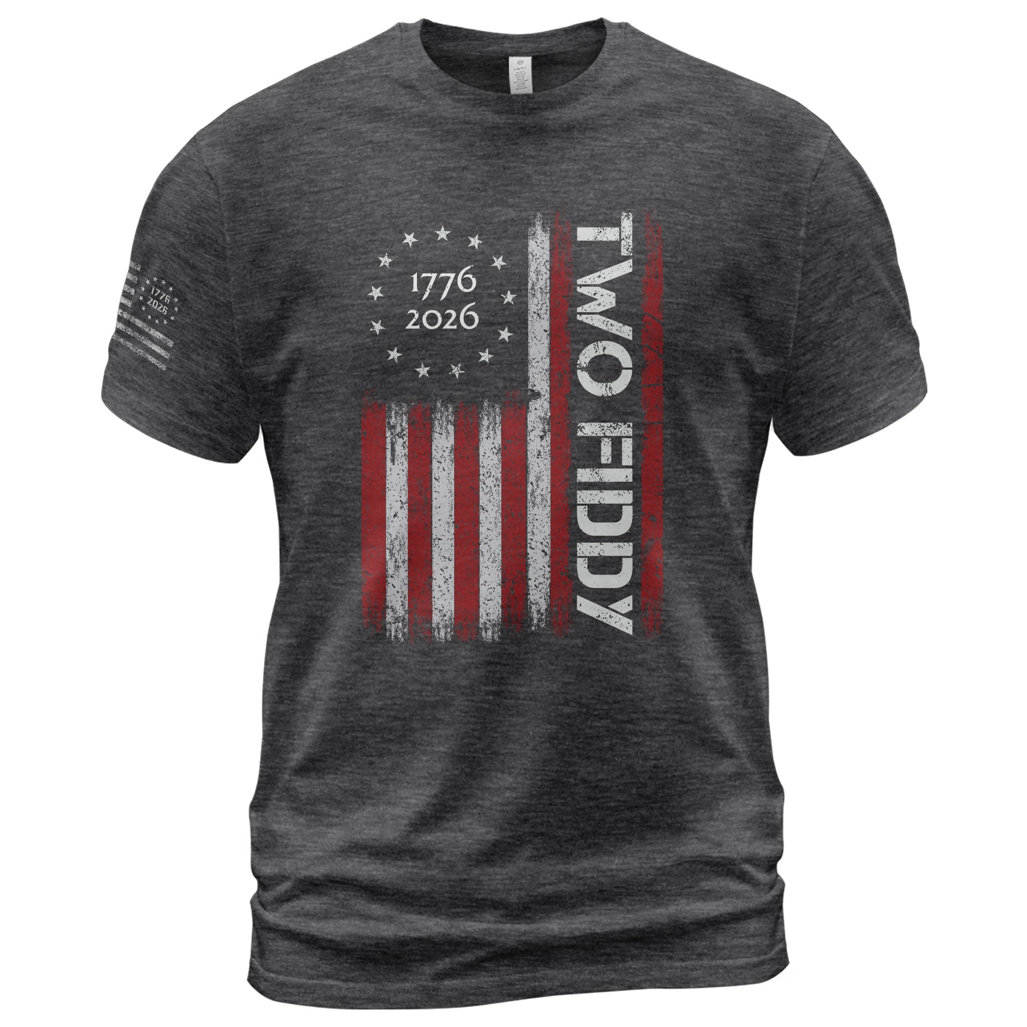 Vintage American Two Fiddy 1776-2026 Flag Graphic Apparel - Patriotic Anniversary Top