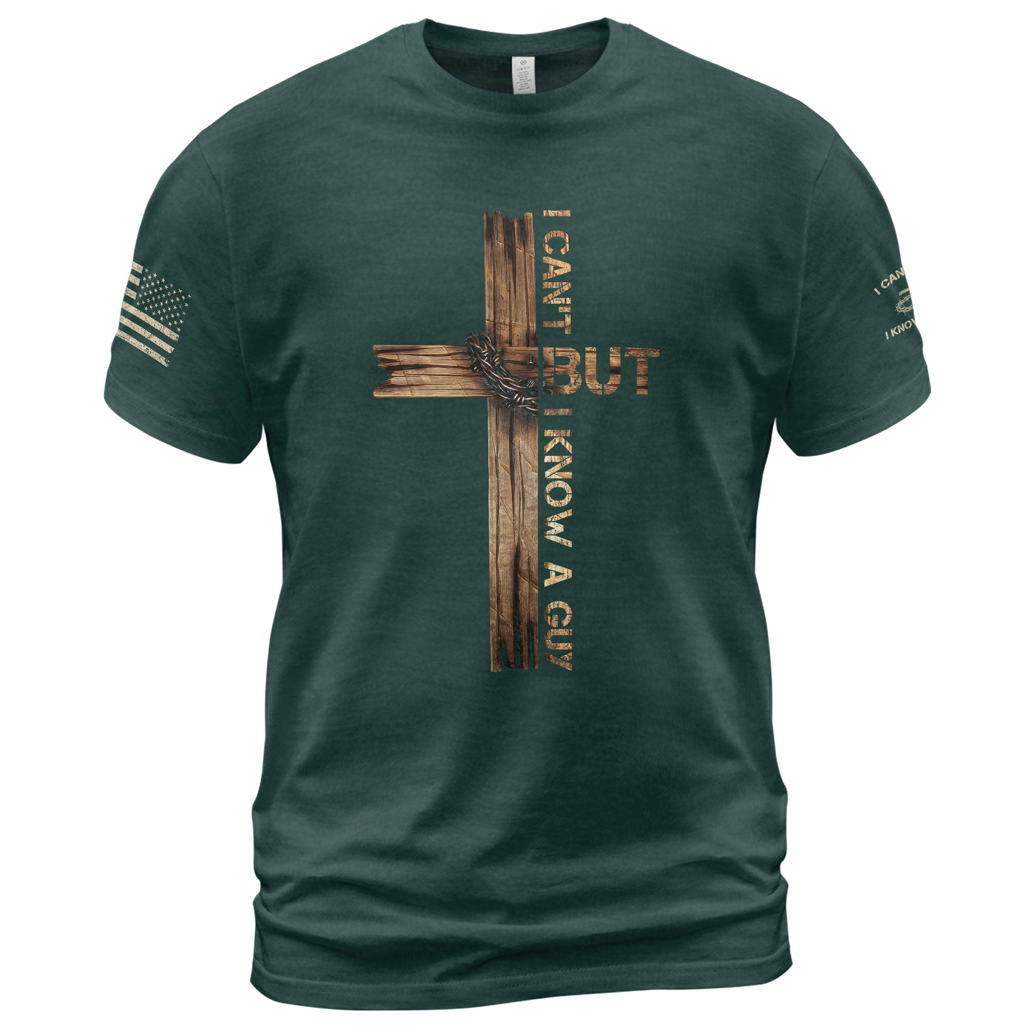 I Can’t But I Know a Guy T-Shirt – Bold Christian Cross Shirt for Men