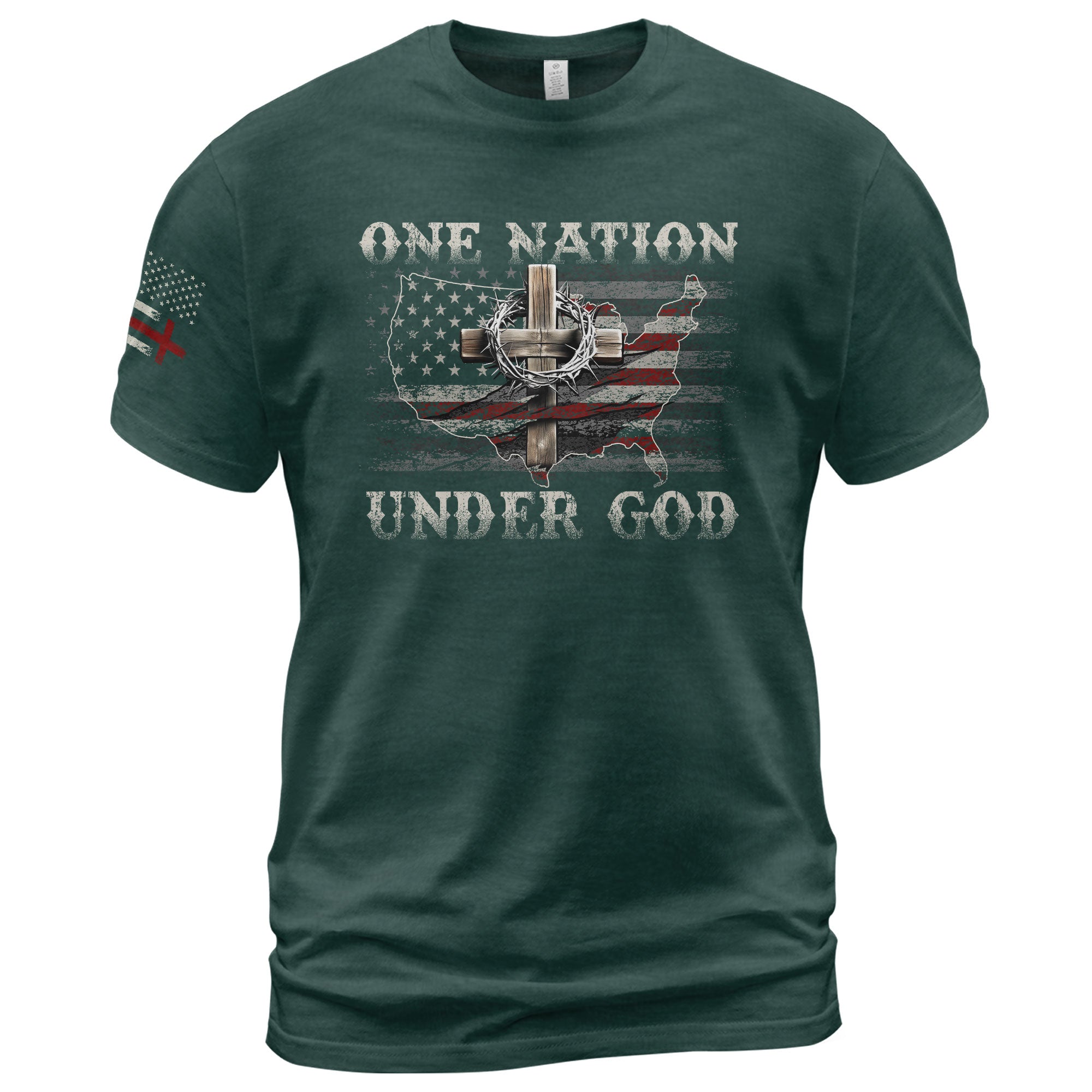 One Nation Under God Christian American Flag T-Shirt