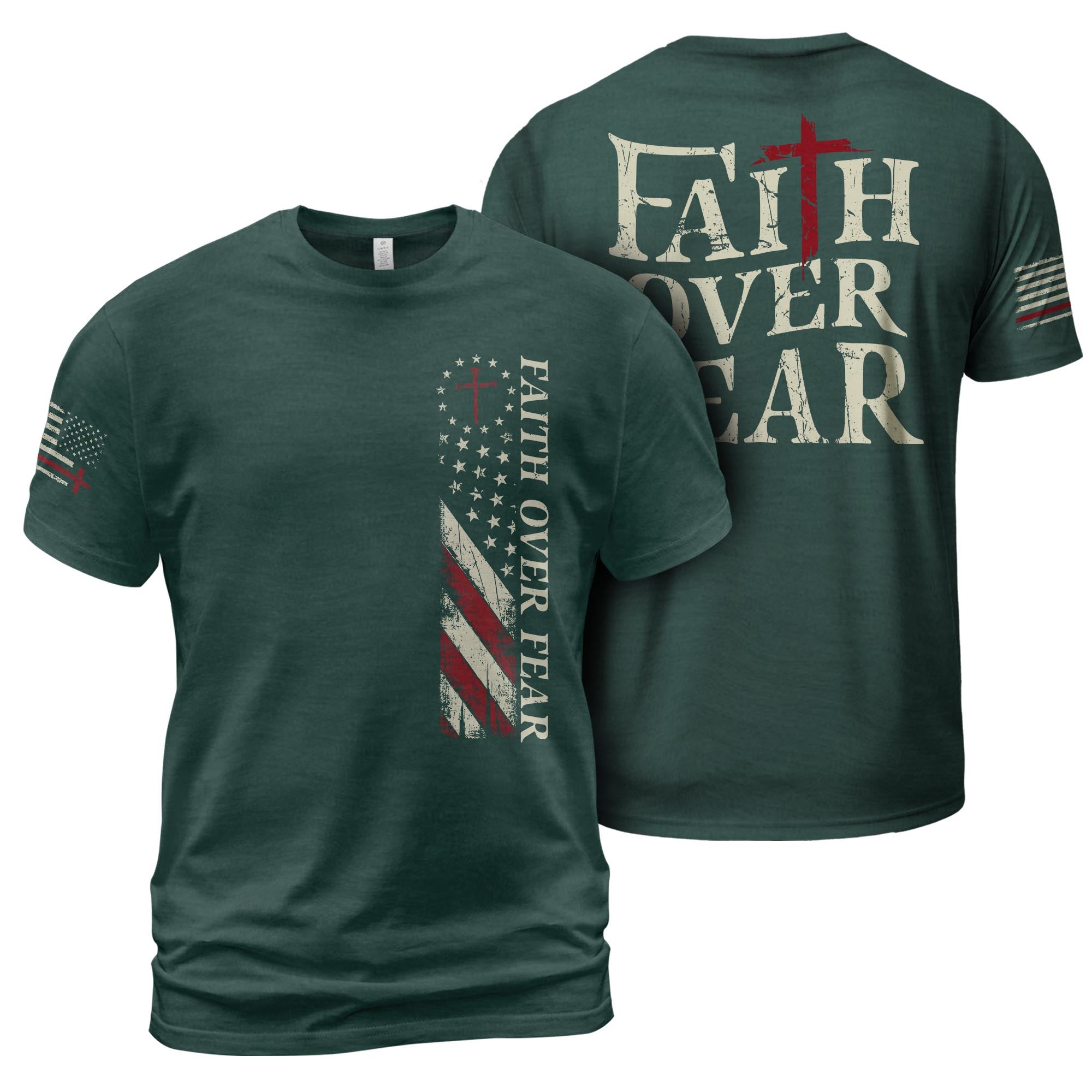 Faith Over Fear Christian Strength T-Shirt