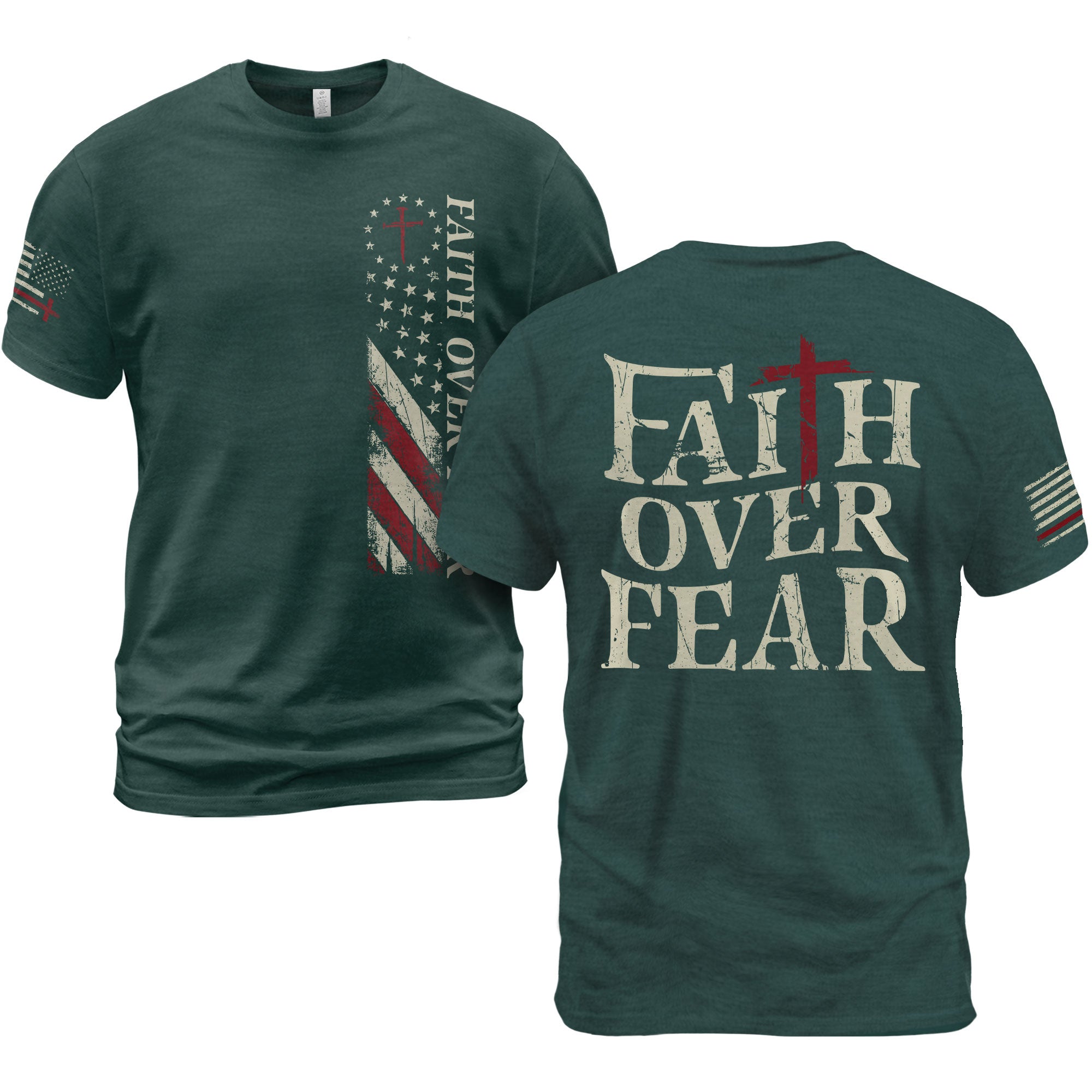 Faith Over Fear Christian Strength T-Shirt