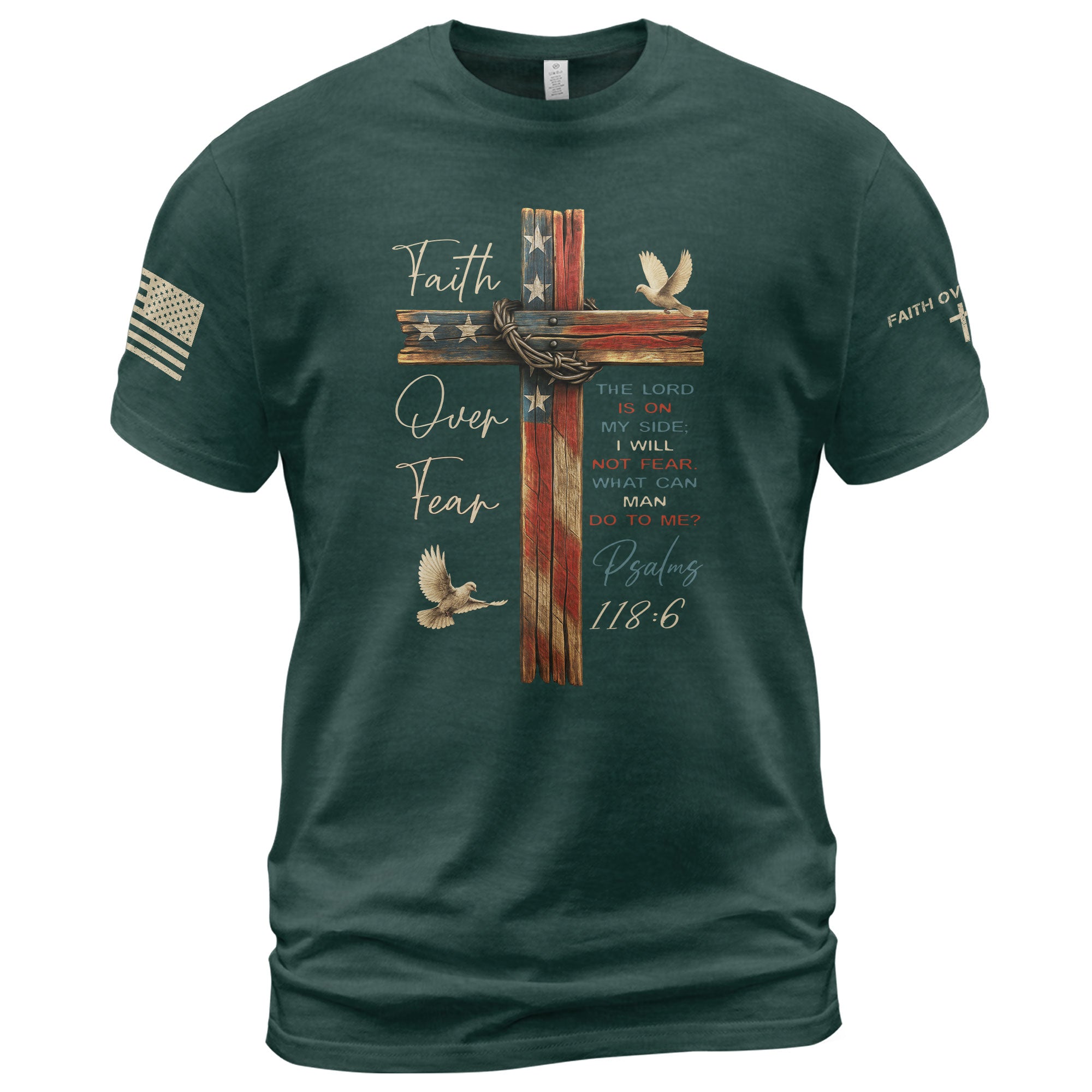 Faith Over Fear Rustic Cross T-Shirt