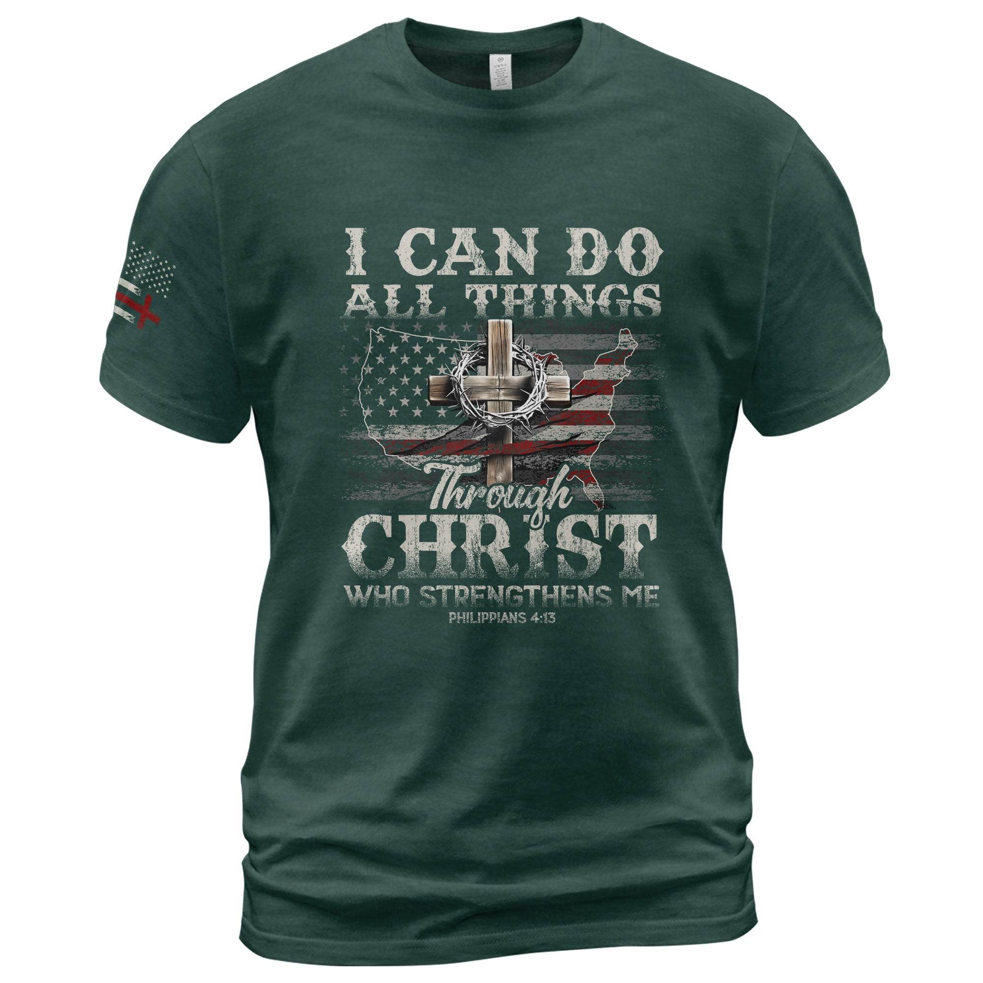 I Can Do All Things T-Shirt – Philippians 4:13 USA Christian Tee - Rust Field Wear