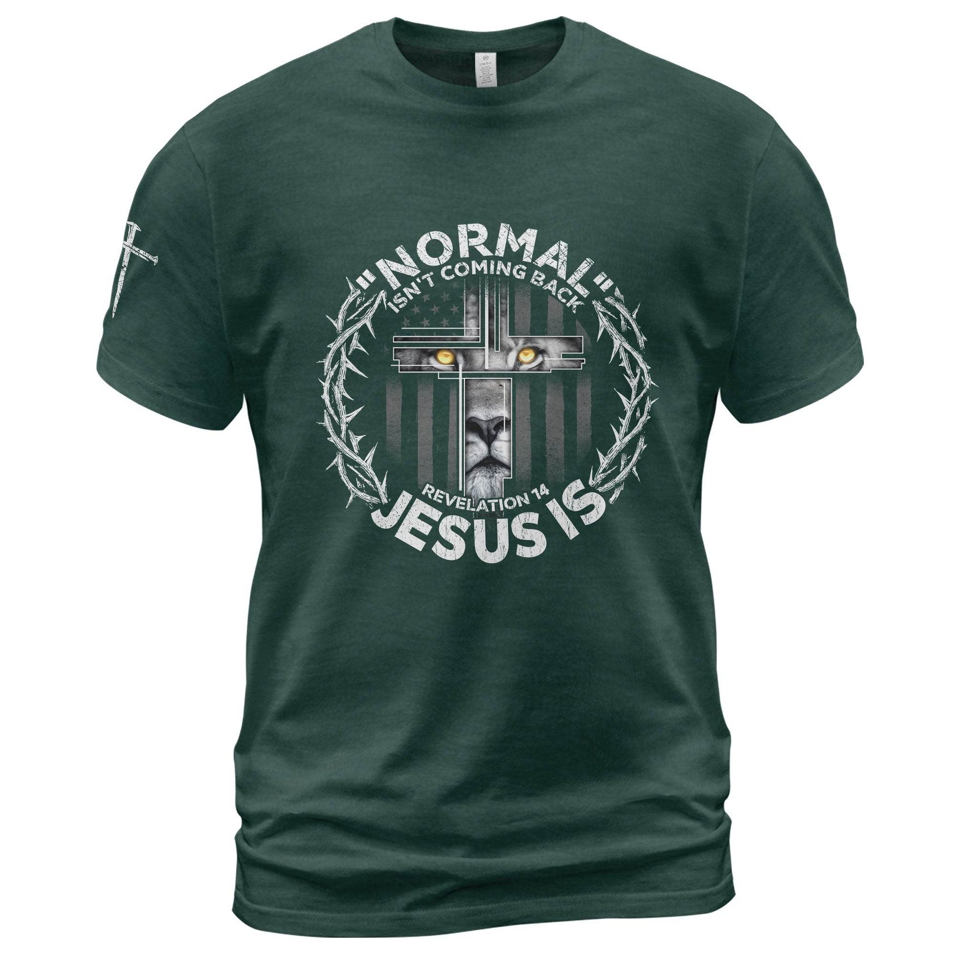 Normal Isn’t Coming Back Jesus Is Lion Cross T-Shirt - Rust Field Wear