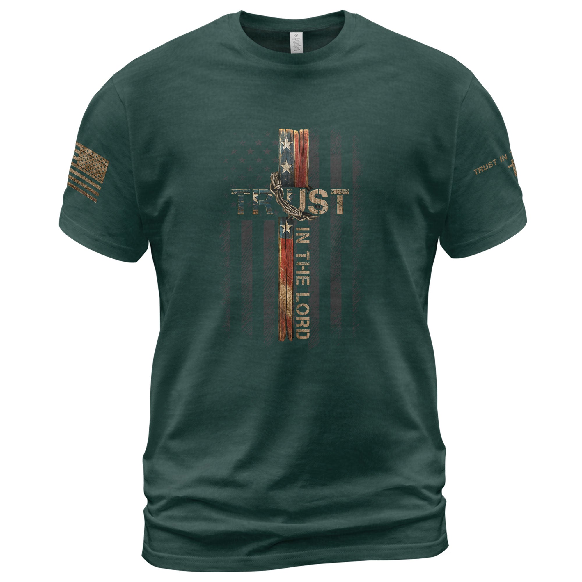 Trust In The Lord American Flag Cross T-Shirt