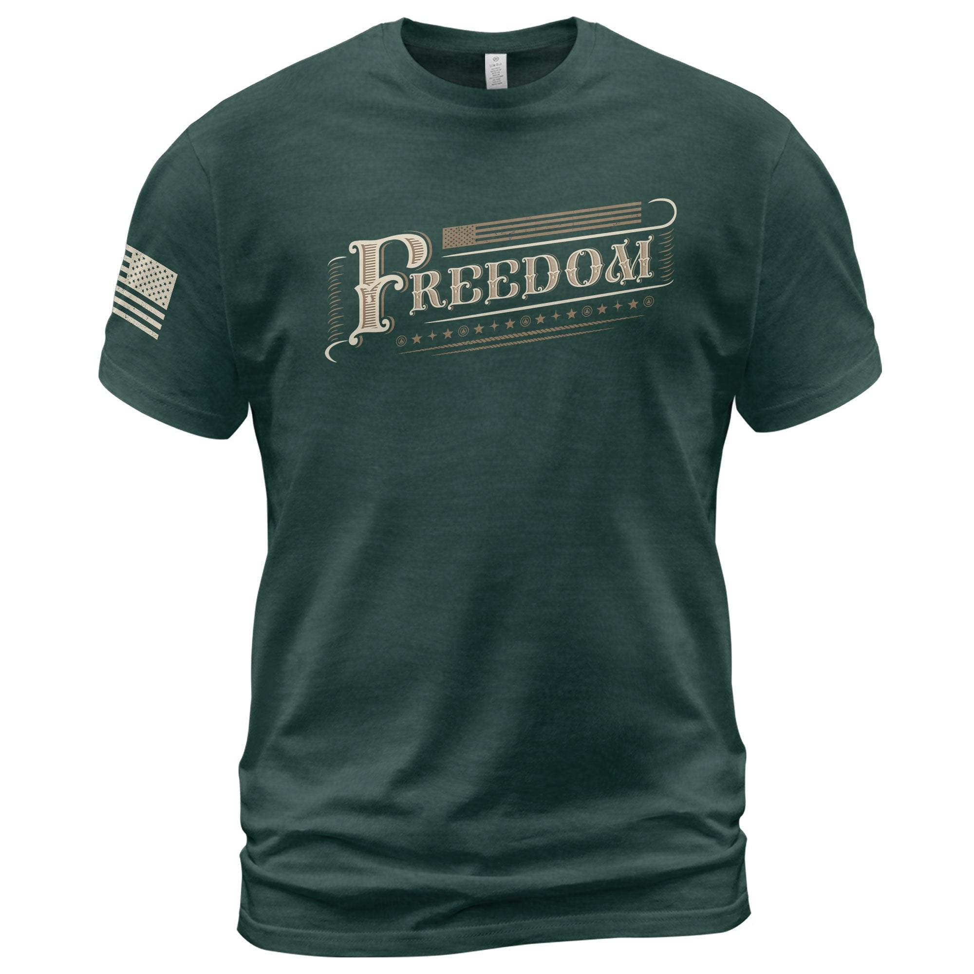 Vintage 'Freedom' Script T-Shirt - Rust Field Wear