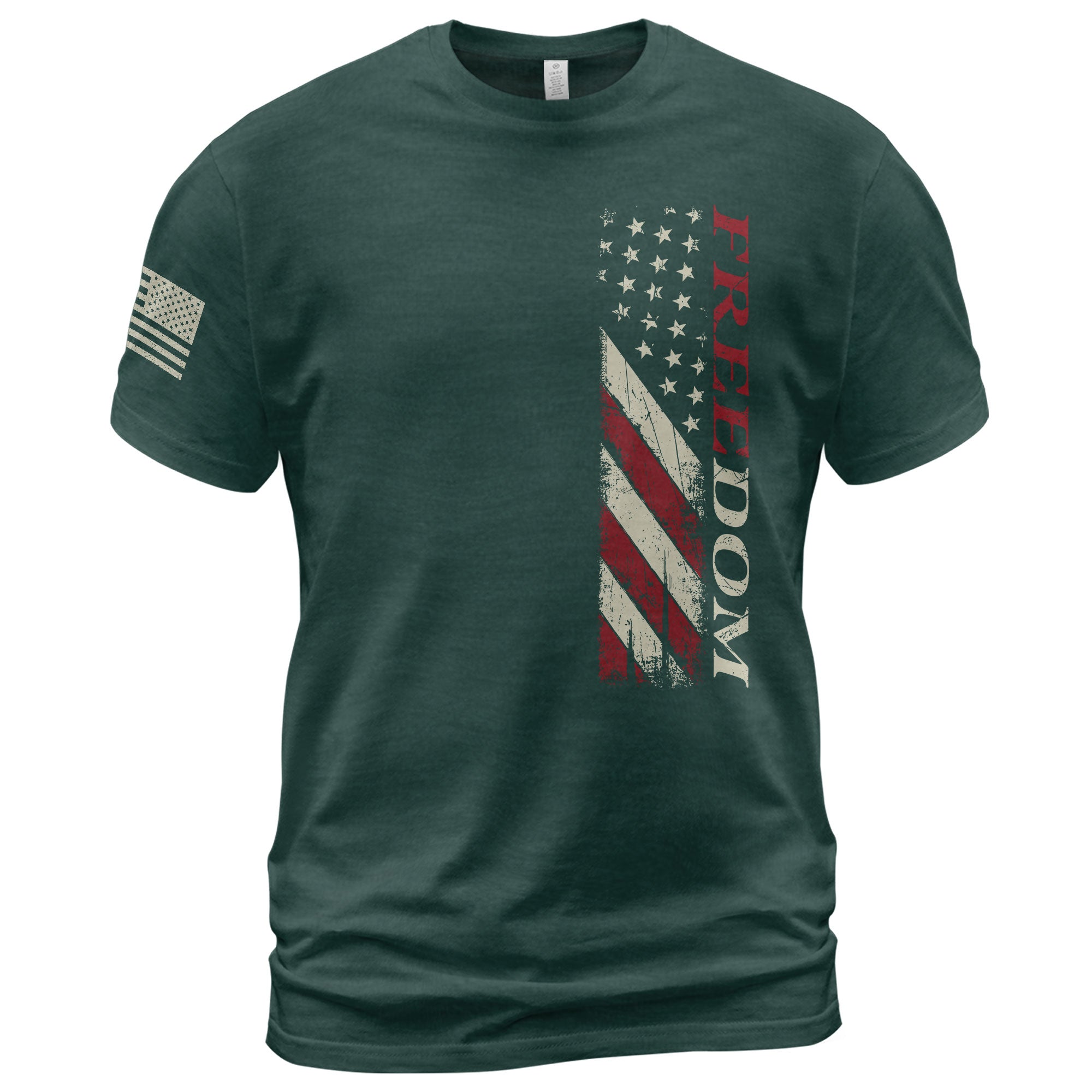 Freedom Vertical American Flag Patriotic Tribute T-Shirt
