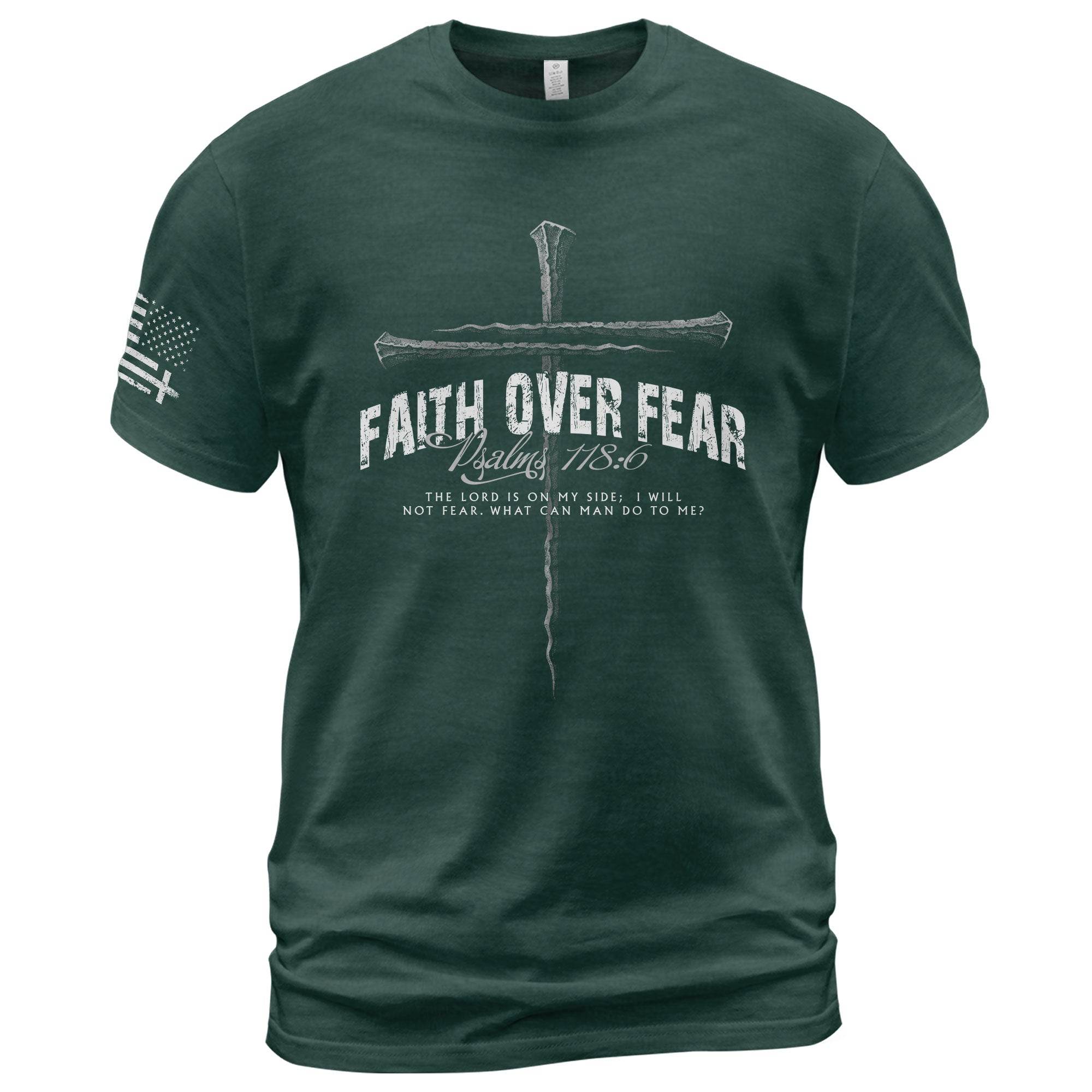Faith Over Fear Psalm 118:6 Cross T-Shirt - Rust Field Wear