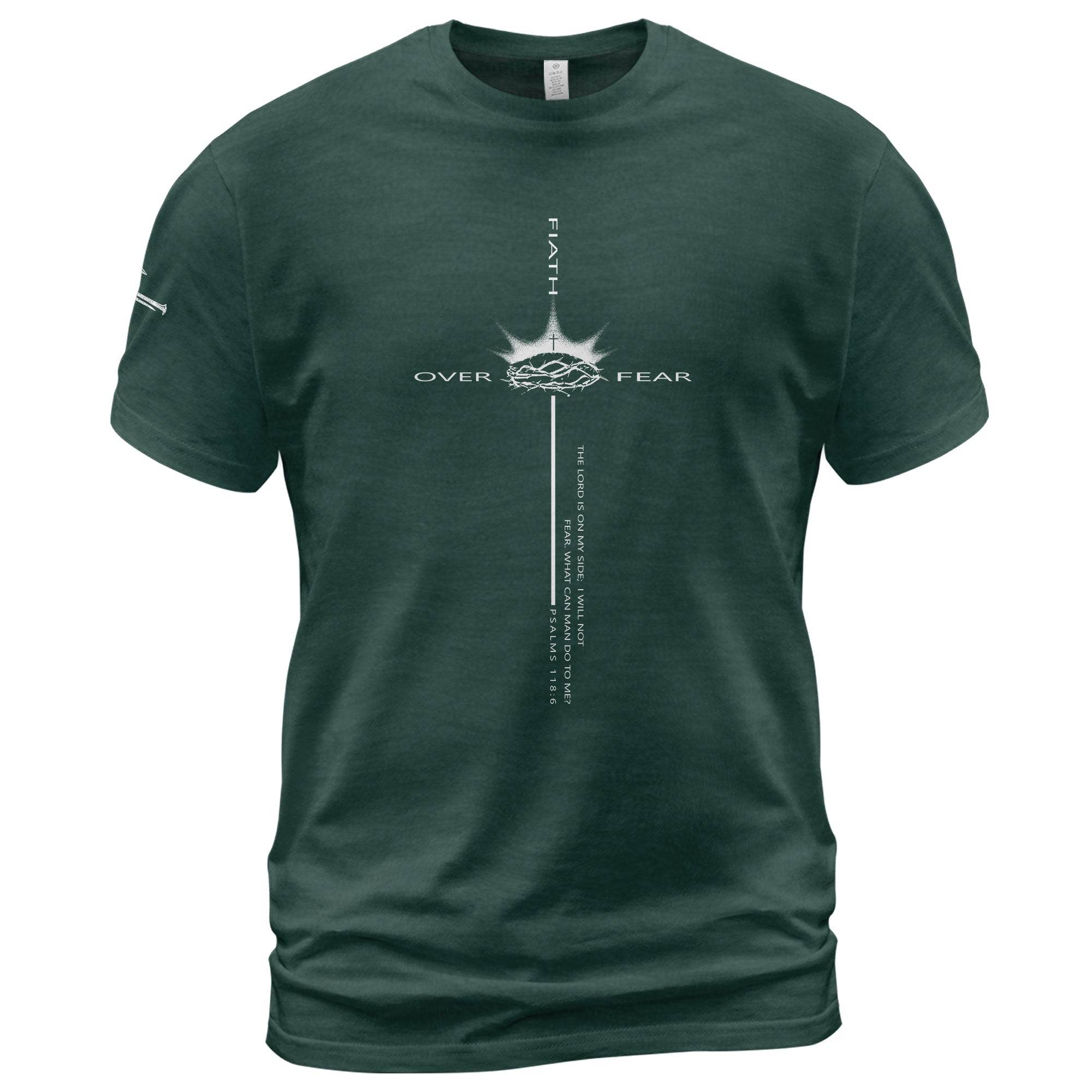 Faith Over Fear Crown of Thorns Psalm 118:6 T-Shirt - Rust Field Wear