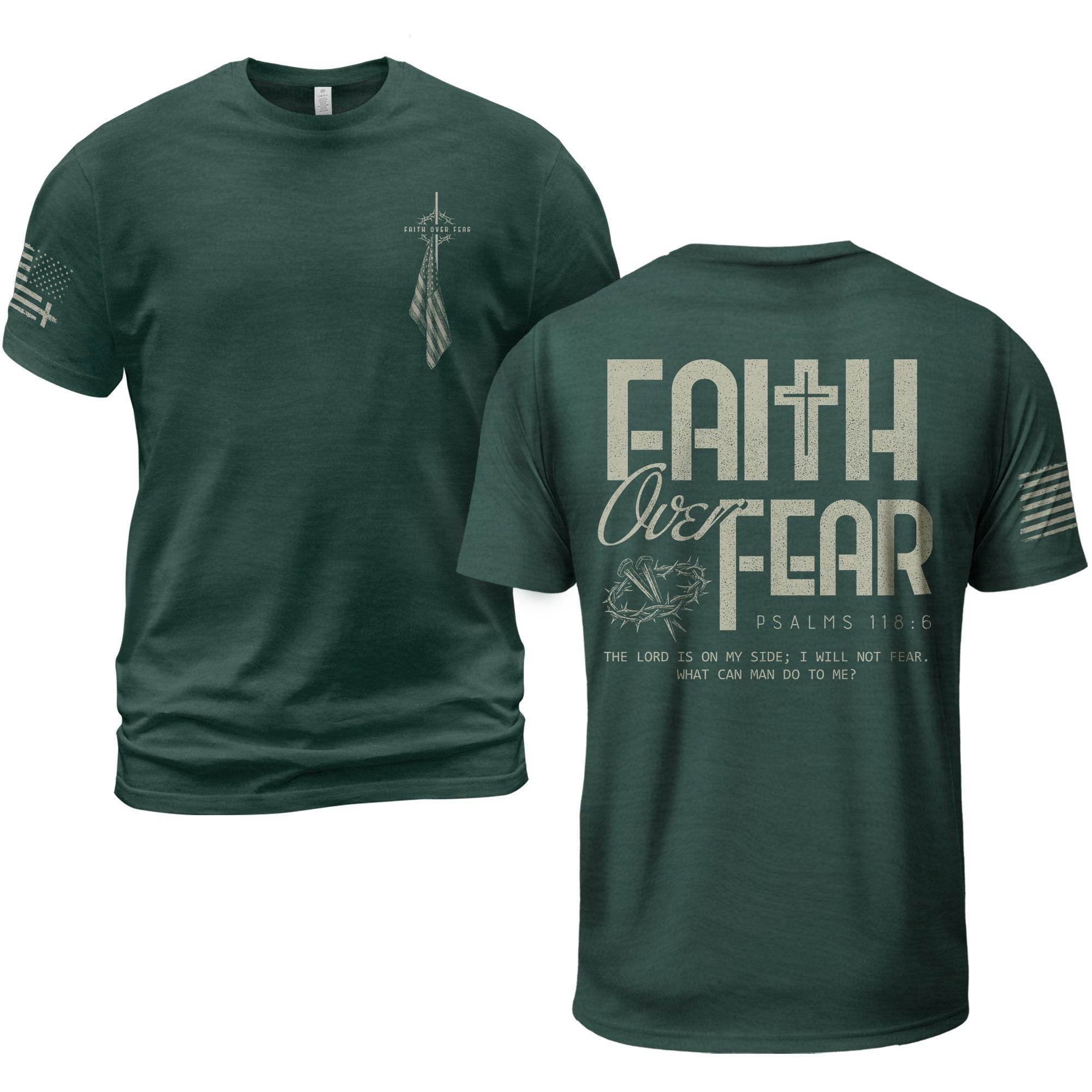 Faith Over Fear Psalm 118:6 Crown of Thorns T-Shirt - Rust Field Wear