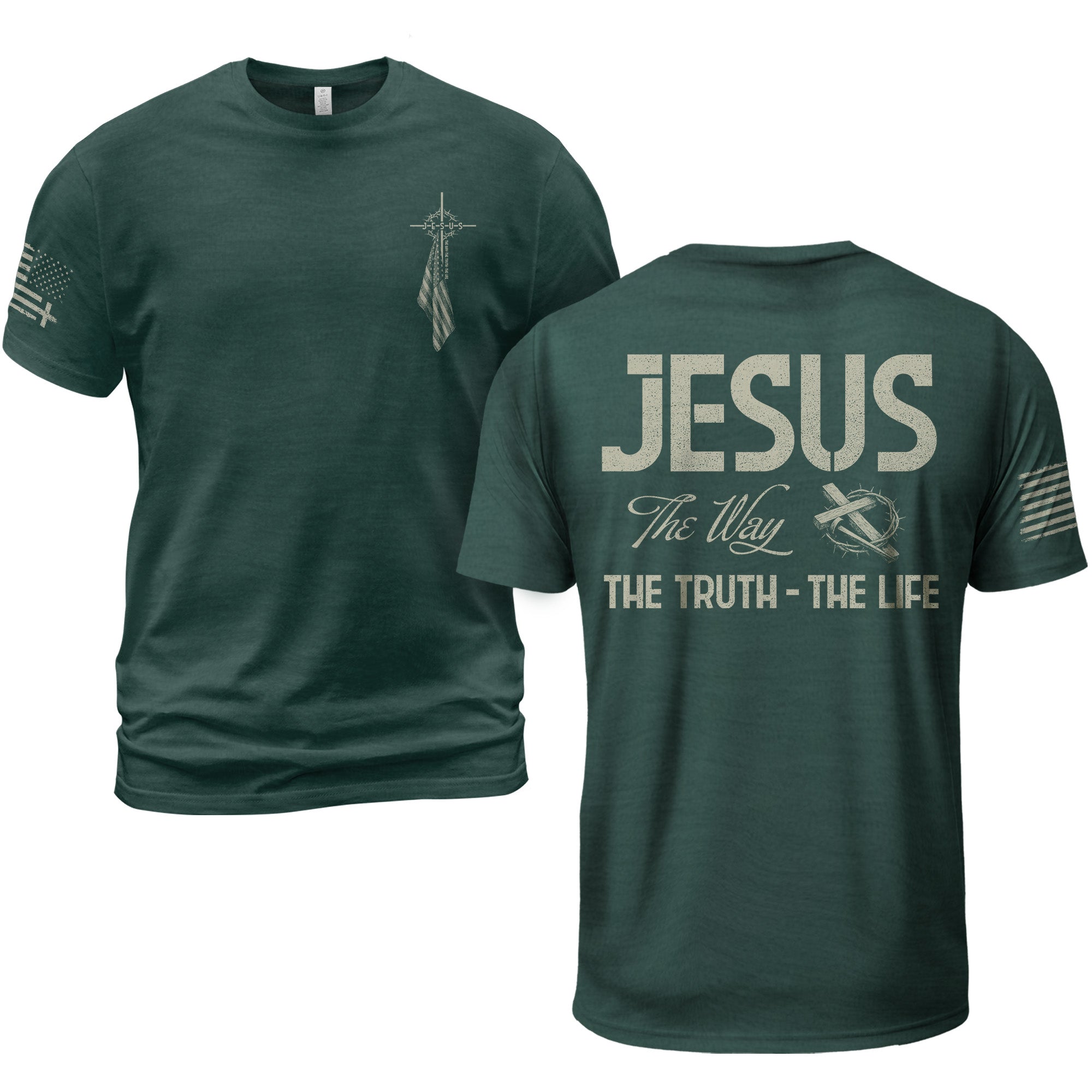 Jesus Cross T-Shirt – The Way, The Truth, The Life Christian Shirt