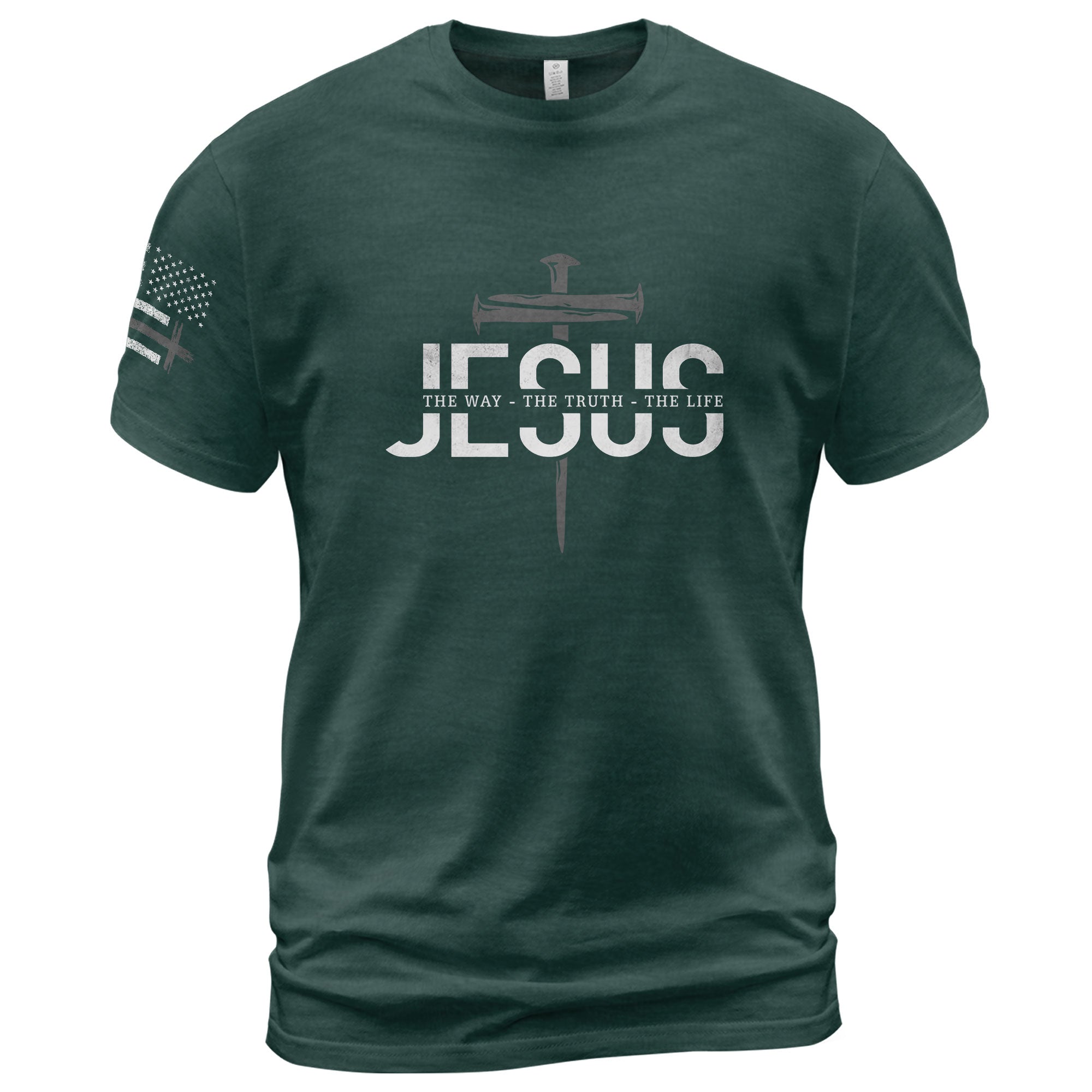 Jesus The Way The Truth The Life Christian T Shirt Cross Nail Design