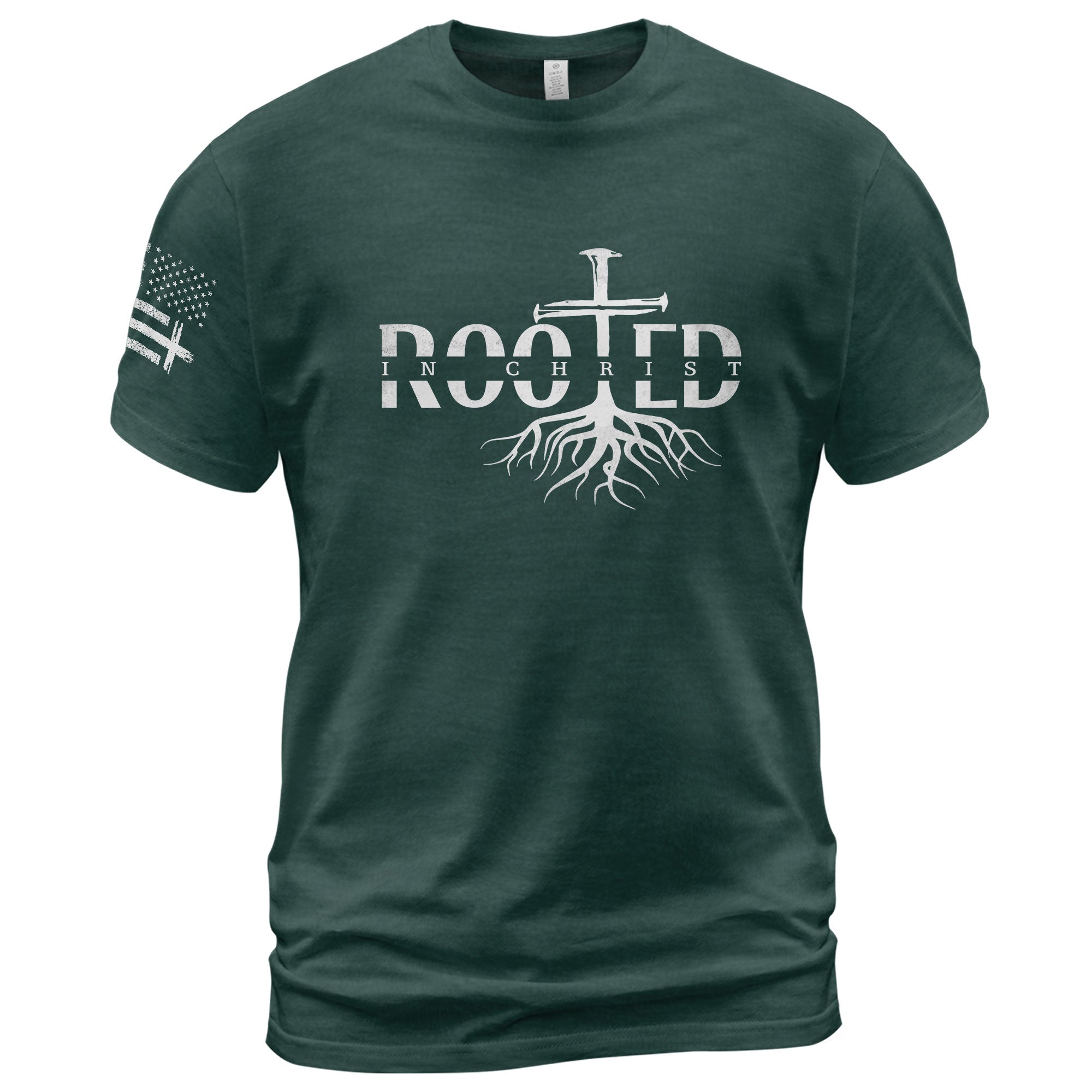 Rooted In Christ Cross Roots Christian T-Shirt