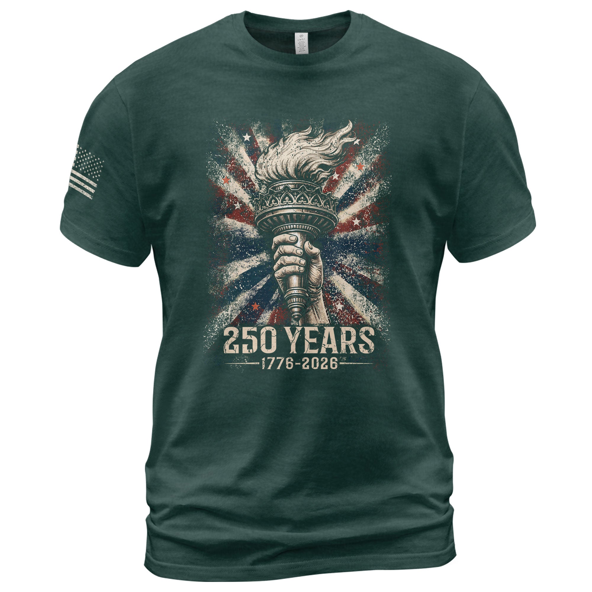 USA 250th Anniversary 250 Years Shirt 1776-2026 Liberty Torch Patriotic Pride