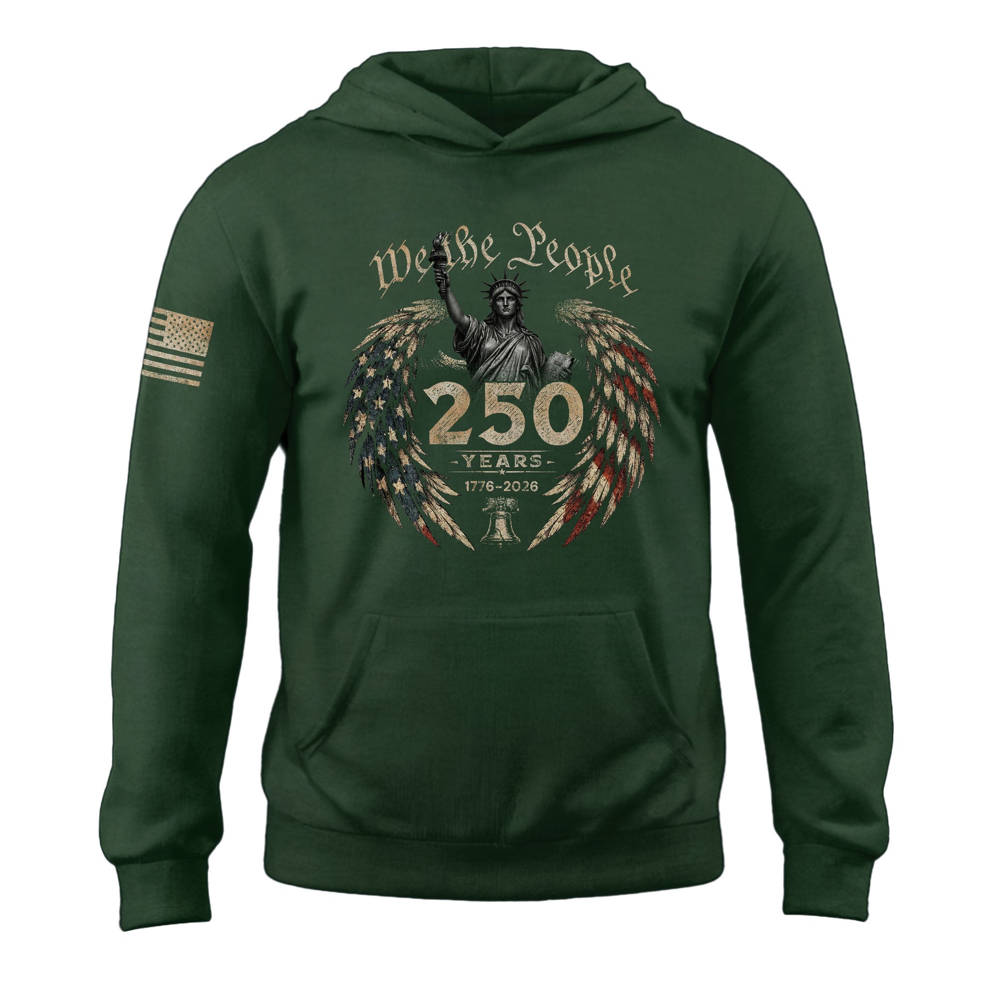 USA 250th Anniversary Hoodie 1776-2026 Patriotic We The People Statue of Liberty