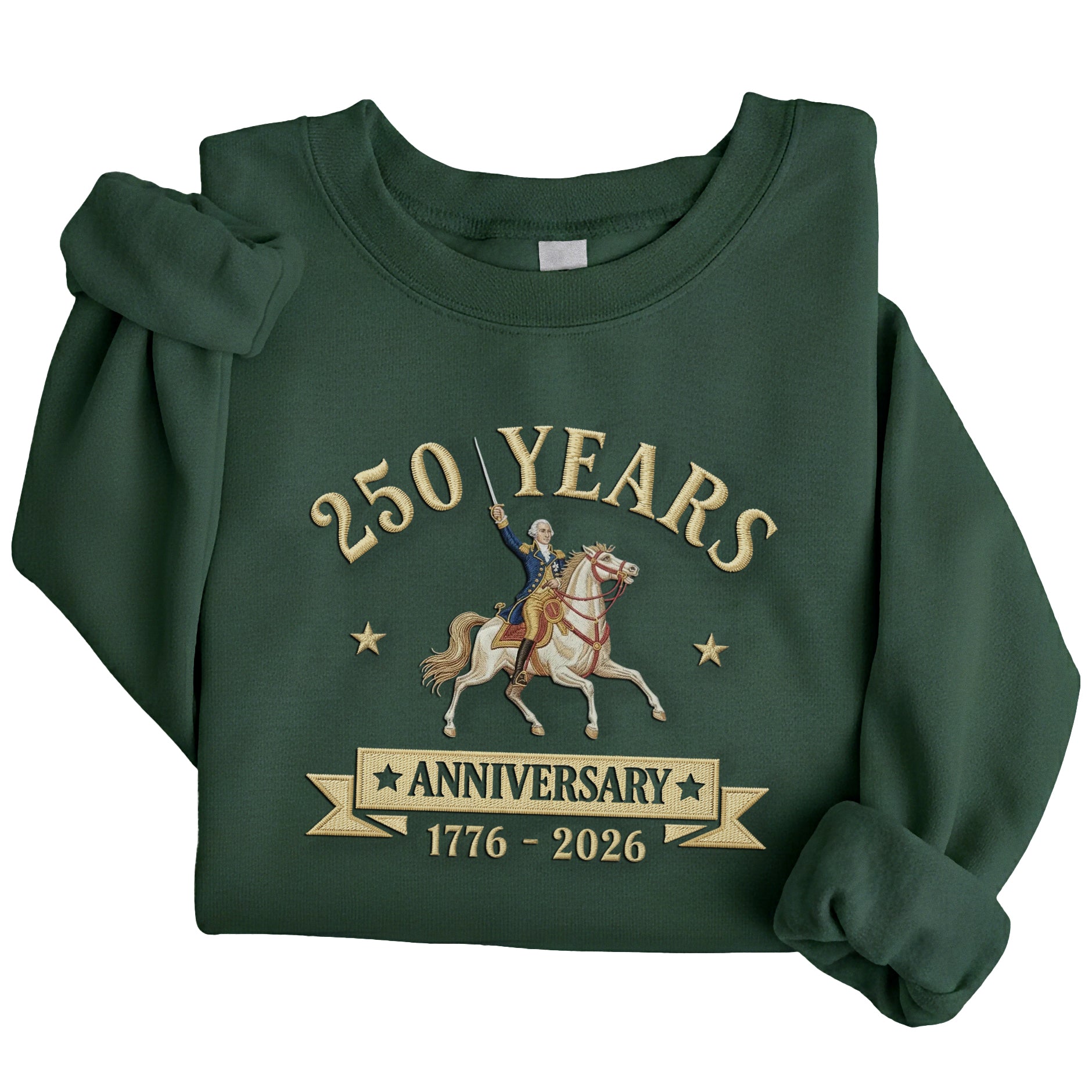 Embroidered American Semiquincentennial 250th Anniversary 250 Years Sweatshirt 1776-2026 Patriotic Pride