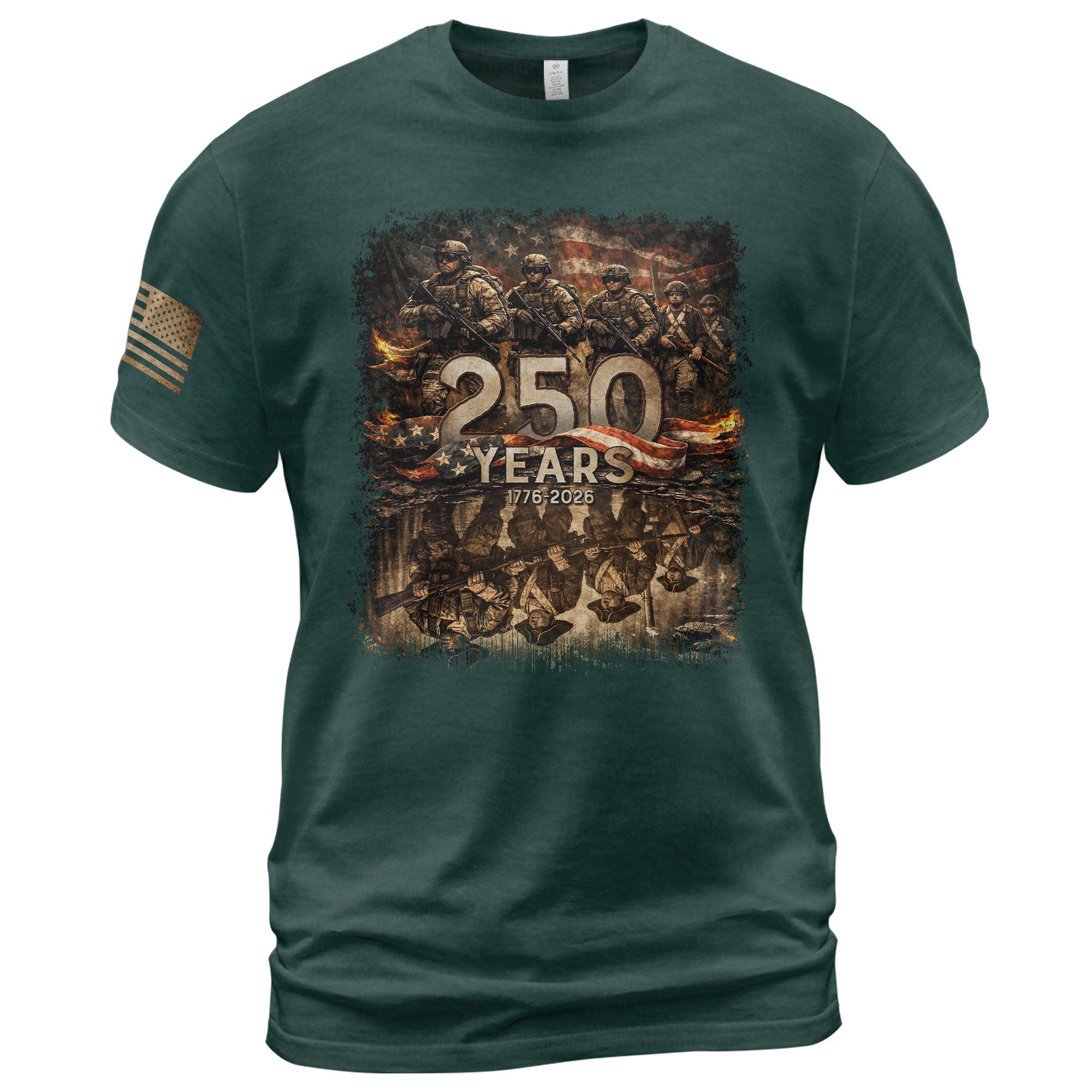 USA 250th Anniversary Semiquincentennial 250 Years Shirt 1776-2026 Brothers in Arms Patriotic Soldier Heritage