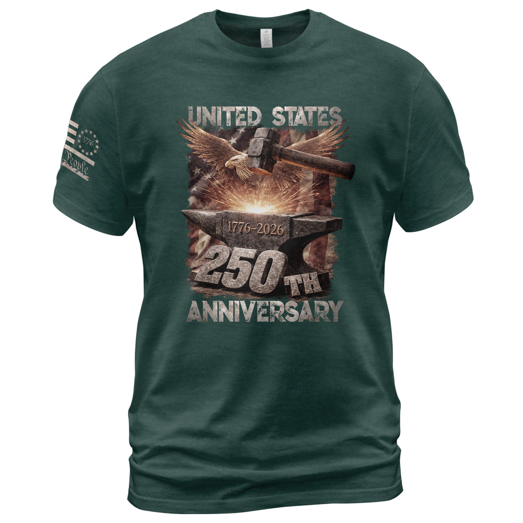 United States 250th Anniversary Semiquincentennial 250 Years Shirt 1776-2026 We The People Forged in Liberty Eagle Anvil