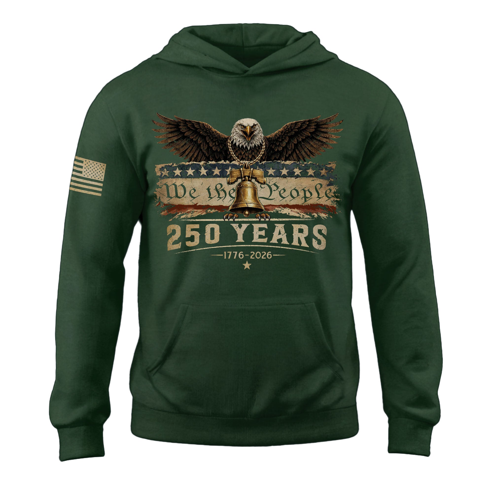 America 1776–2026 250 Years Anniversary Hoodie, Classic Patriotic American History Commemorative Hoodie