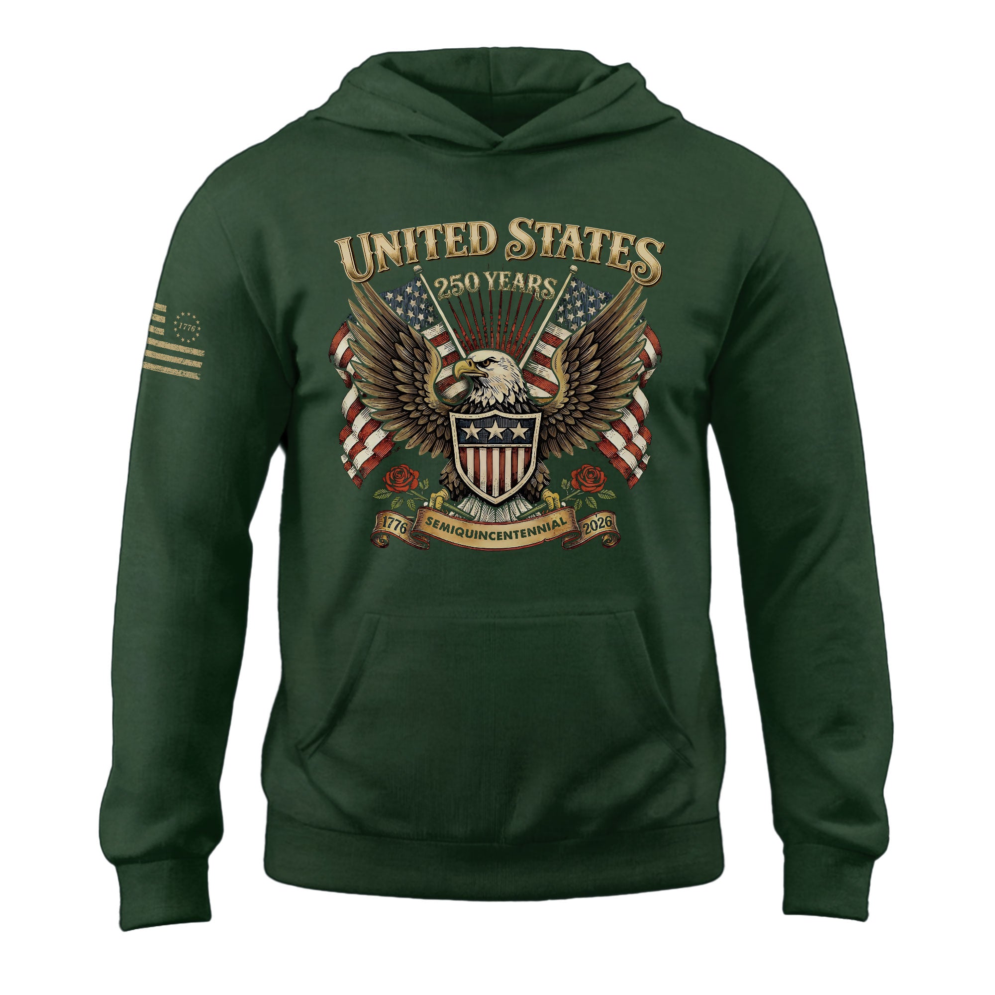 USA 250th Anniversary Hoodie 1776–2026 Semiquincentennial Historic Voyage Freedom Heritage