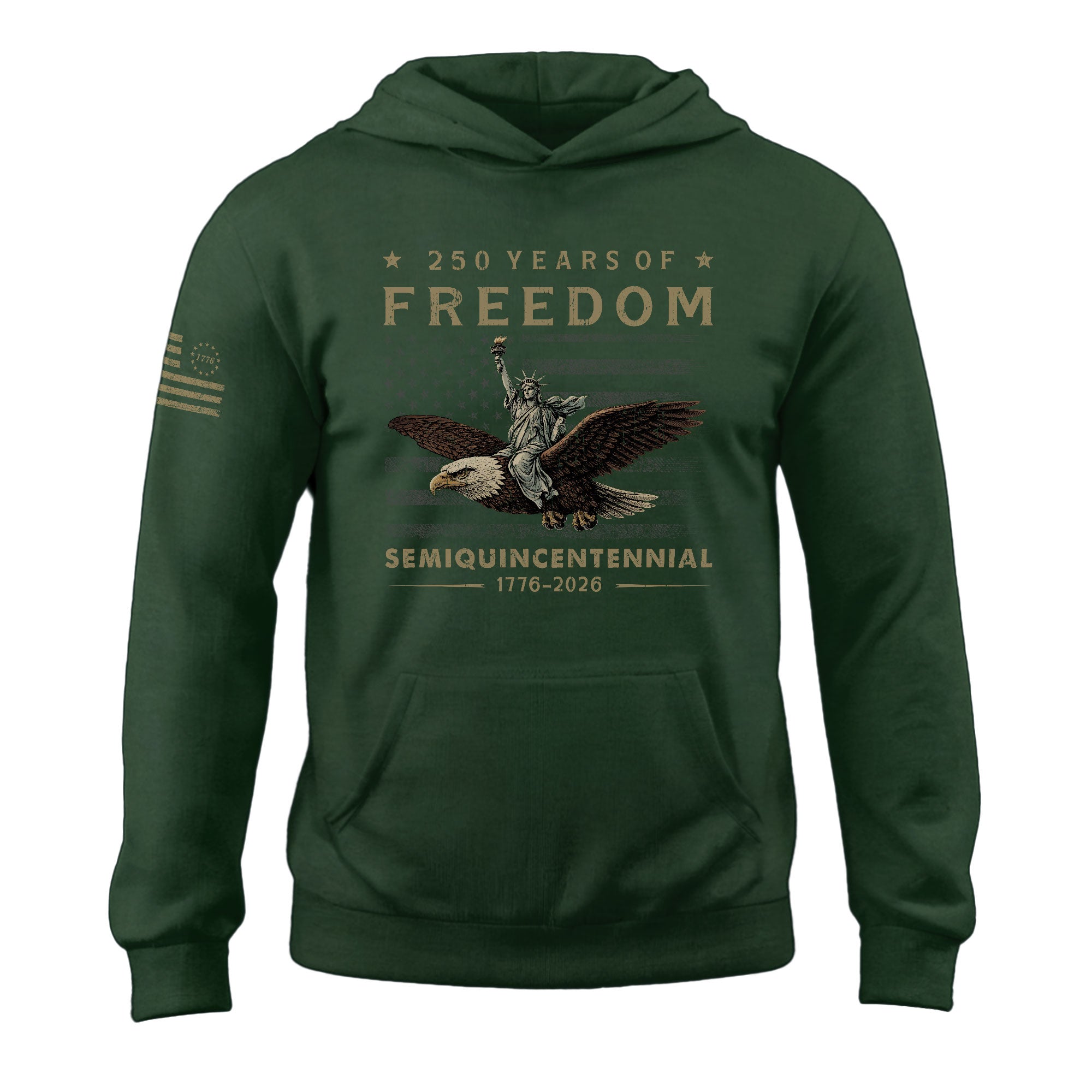 USA 250th Anniversary Hoodie 250 Years of Freedom Semiquincentennial 1776-2026 American Flag Eagle Liberty Patriotic