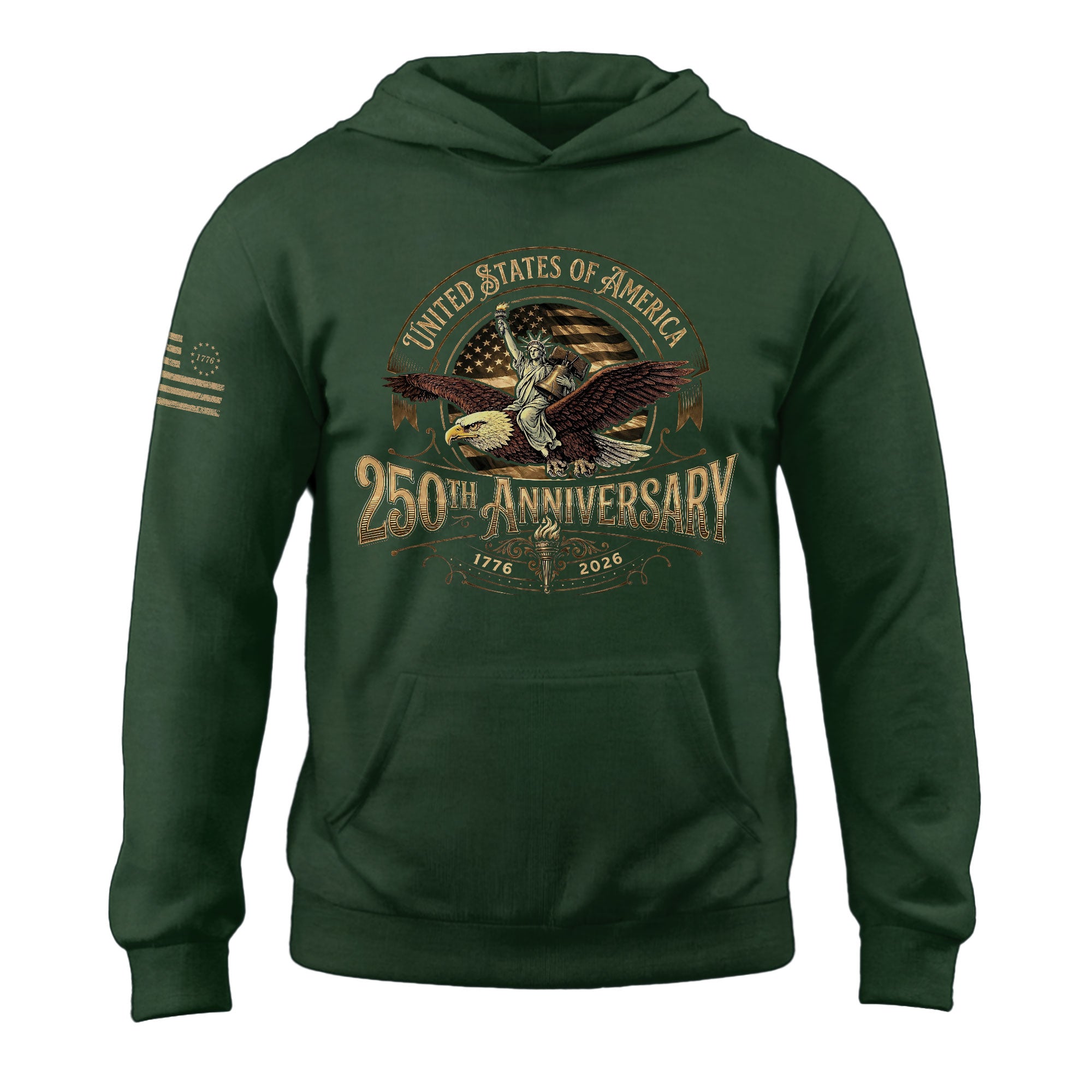 USA 250th Anniversary Hoodie 250 Years Semiquincentennial 1776-2026 Vintage American Emblem Eagle Liberty Patriotic