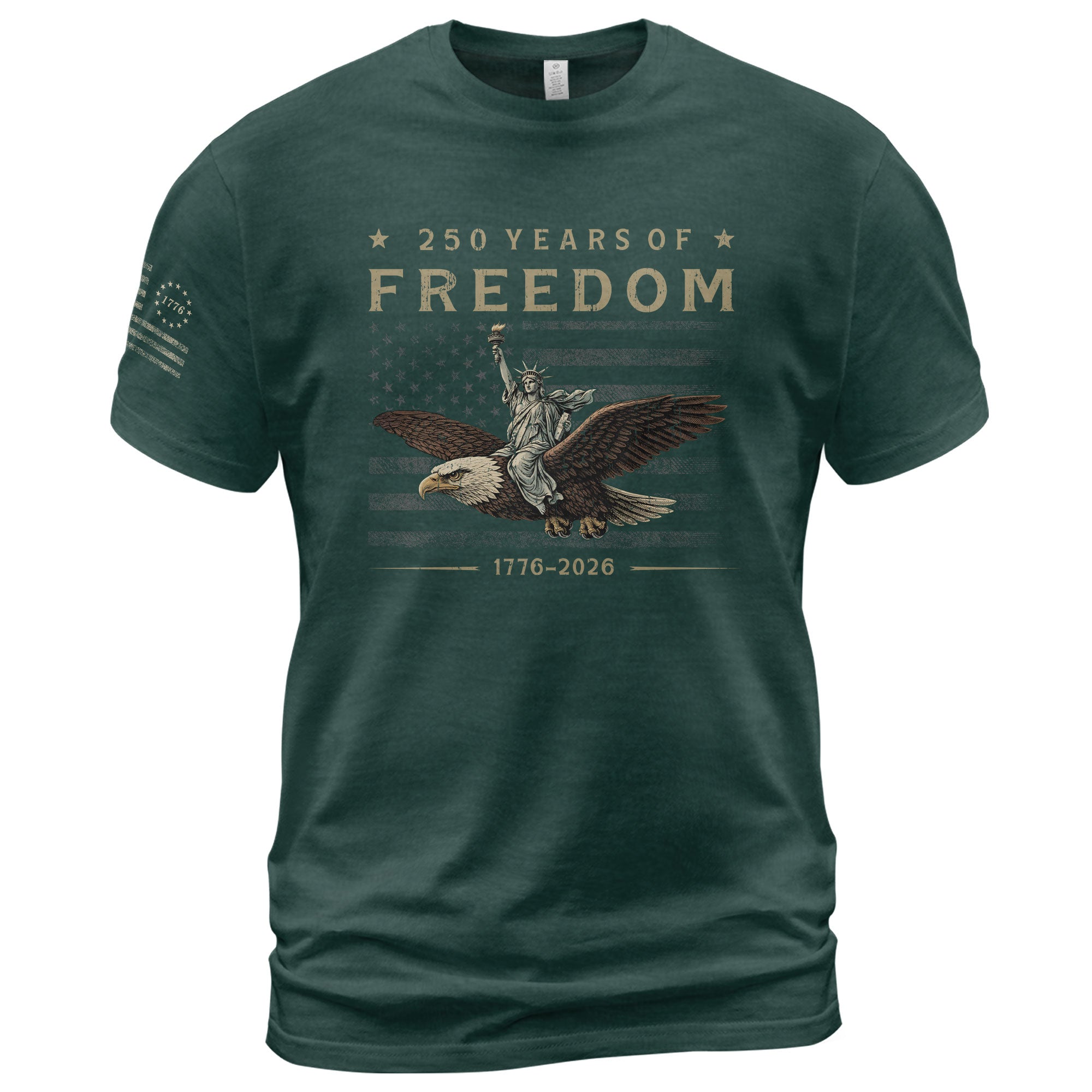 USA 250th Anniversary Shirt 250 Years of Freedom 1776-2026 We The People Eagle Lady Liberty Patriotic