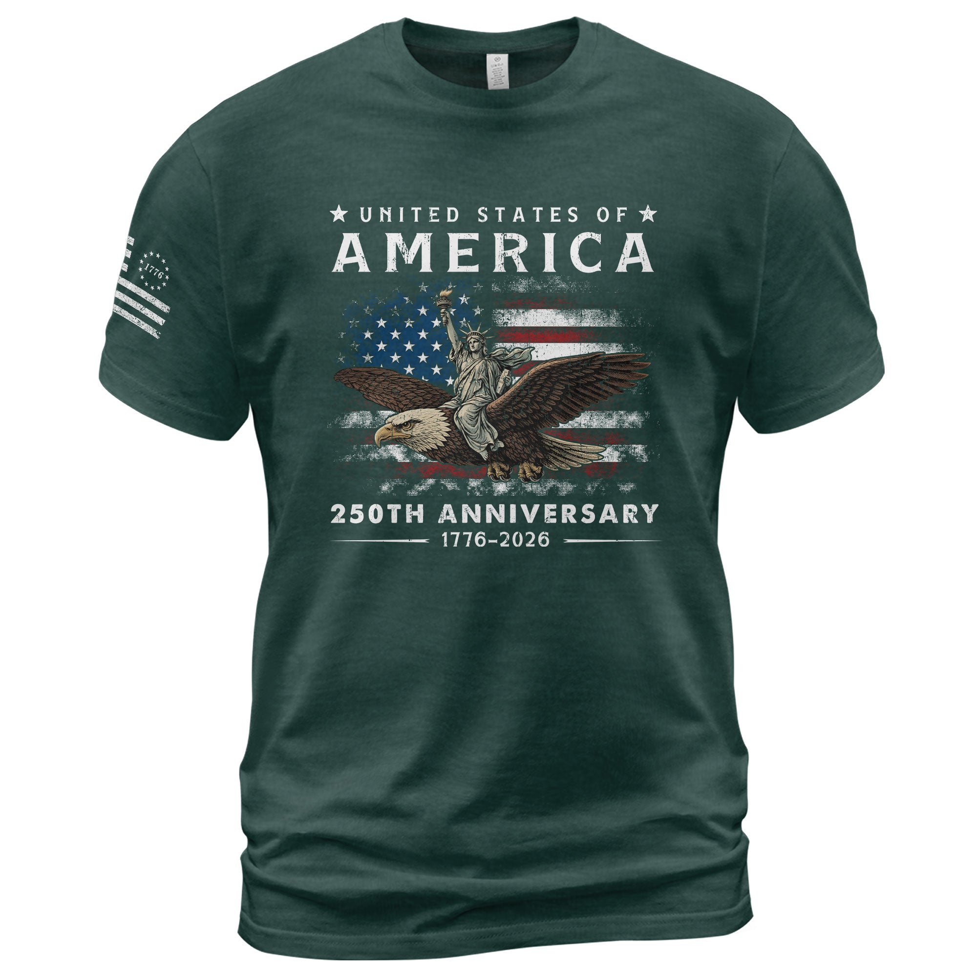 United States of America 250th Anniversary Shirt Semiquincentennial 1776-2026 USA Flag Liberty Eagle Patriotic Mens