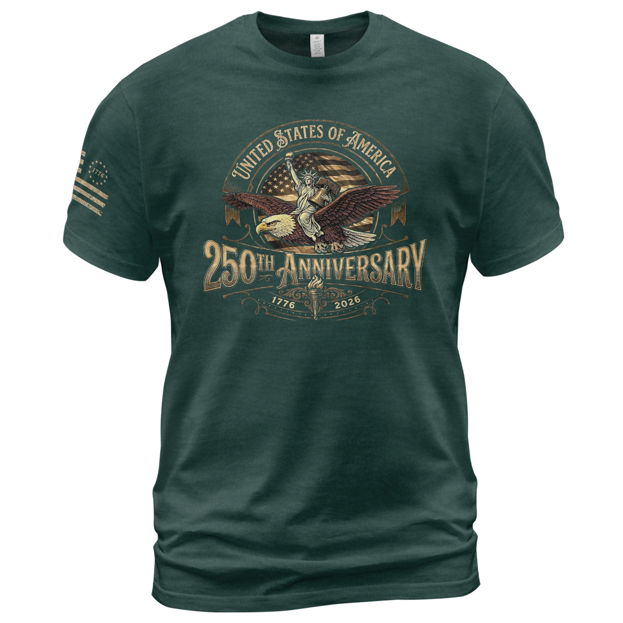 USA 250th Anniversary Shirt 250 Years Semiquincentennial 1776-2026 Retro Vintage American Emblem Eagle Liberty