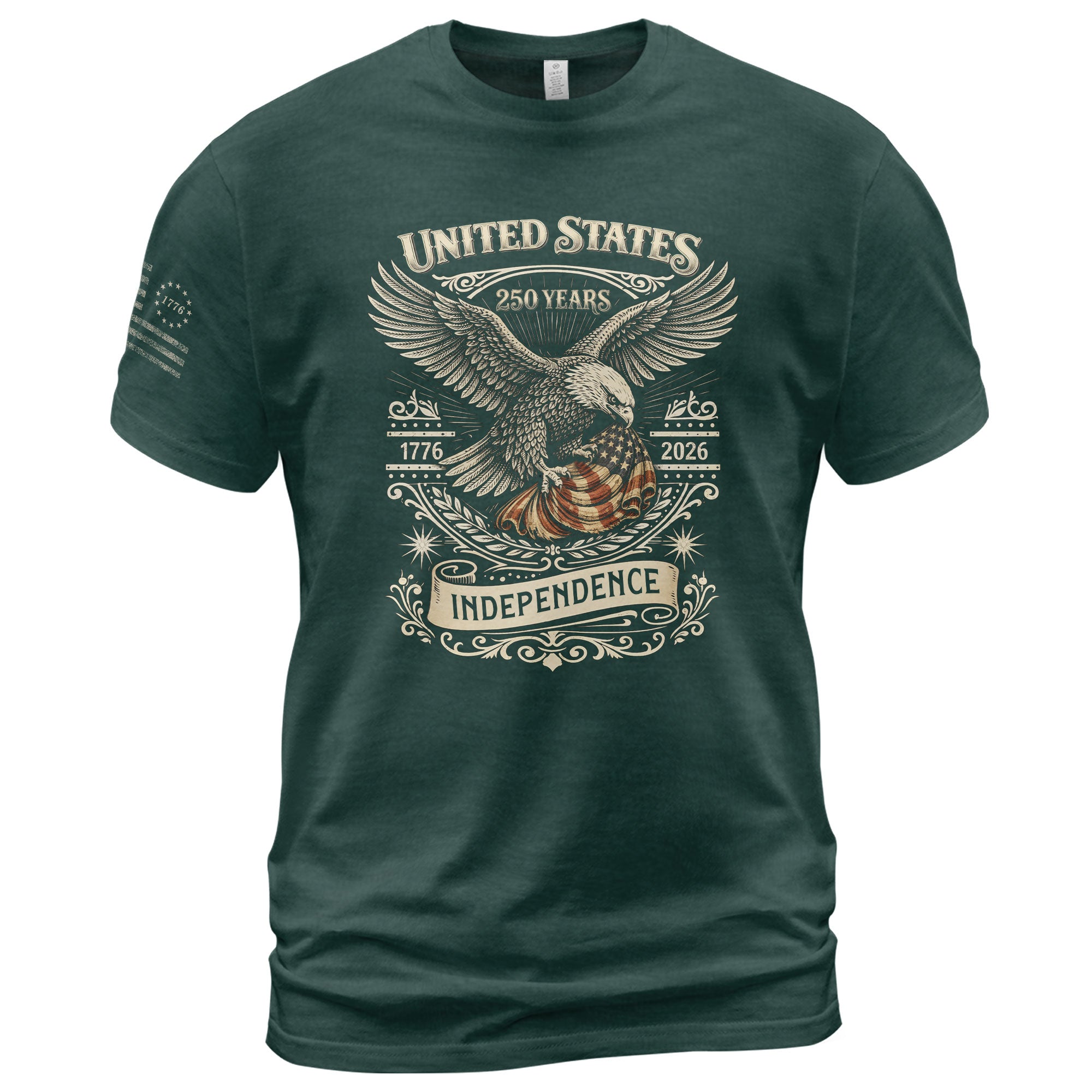 USA 250th Anniversary Shirt 1776-2026 American Flag Eagle Patriotic Mens