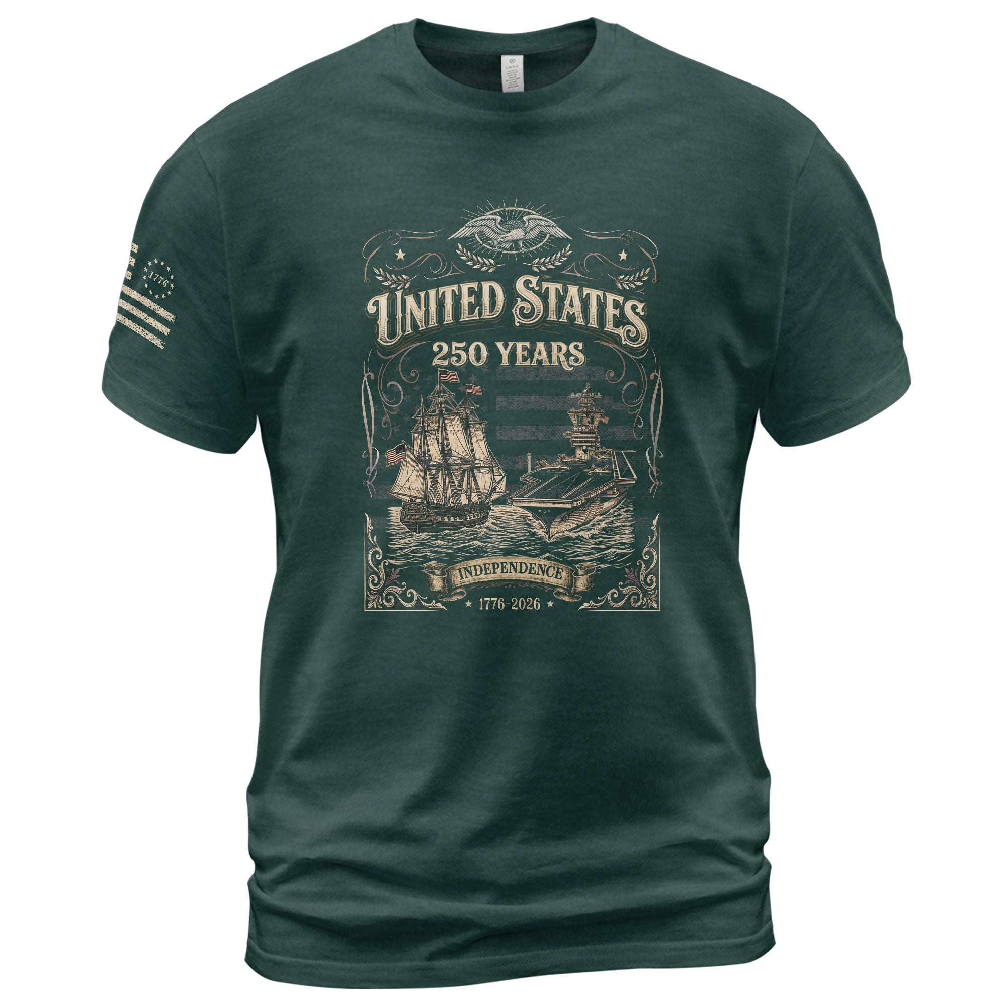 USA 250 Years Anniversary Shirt 1776–2026, Freedom Heritage Apparel