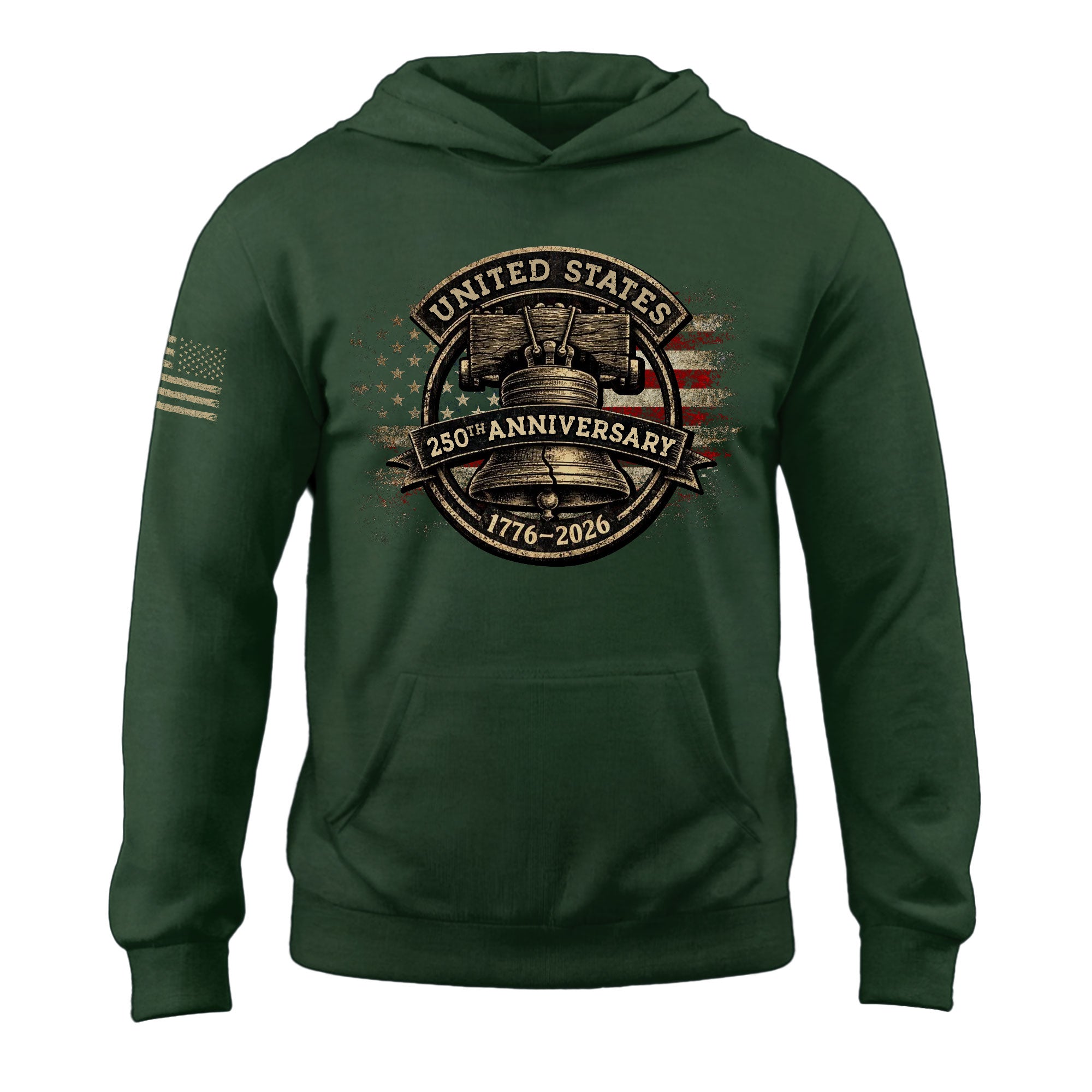 USA 250th Anniversary Hoodie 1776–2026, Patriotic American Heritage Vintage Flag Design, Unisex Hoodie